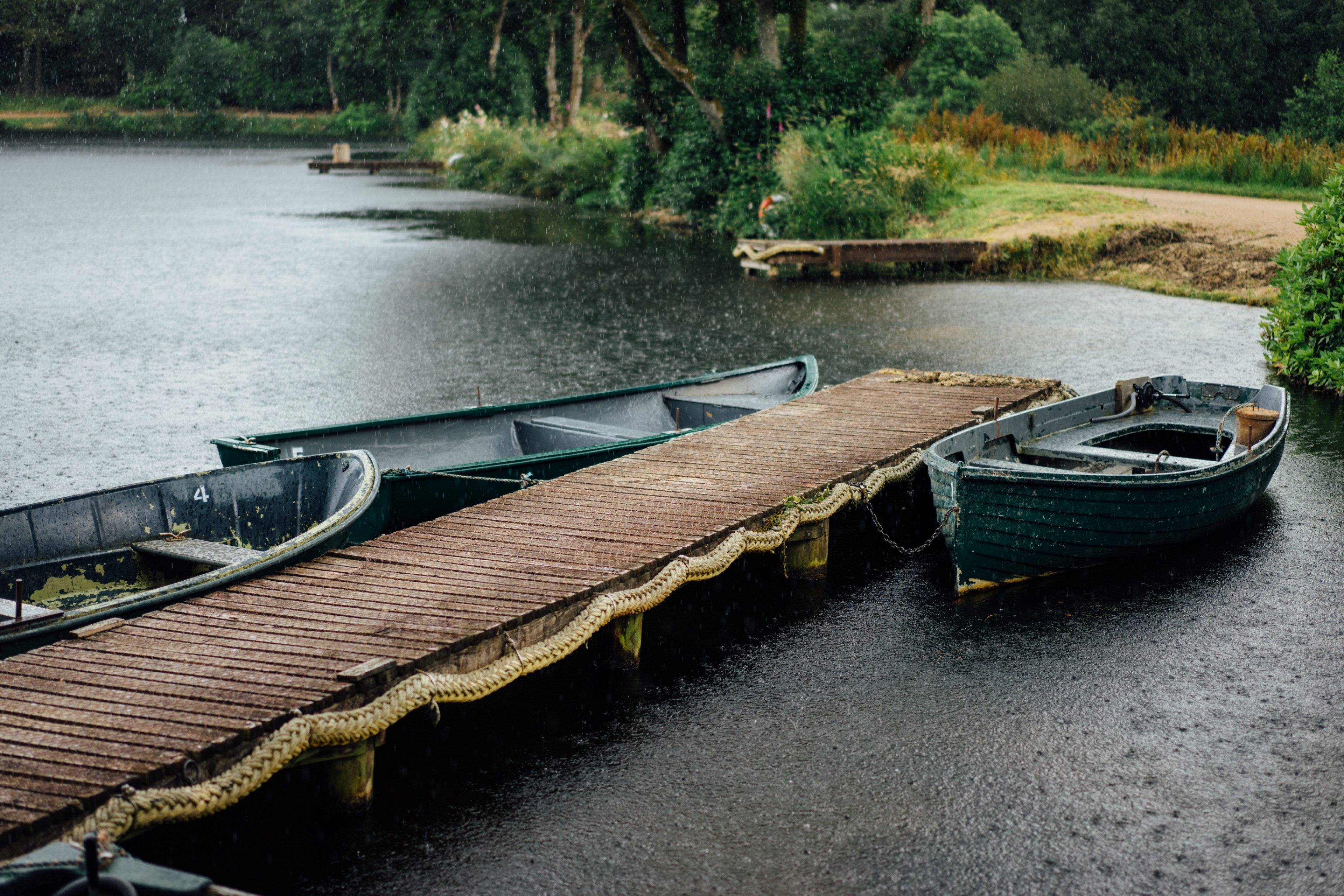 jetty boat rowing boat and rowboat 4k, HD Wallpaper