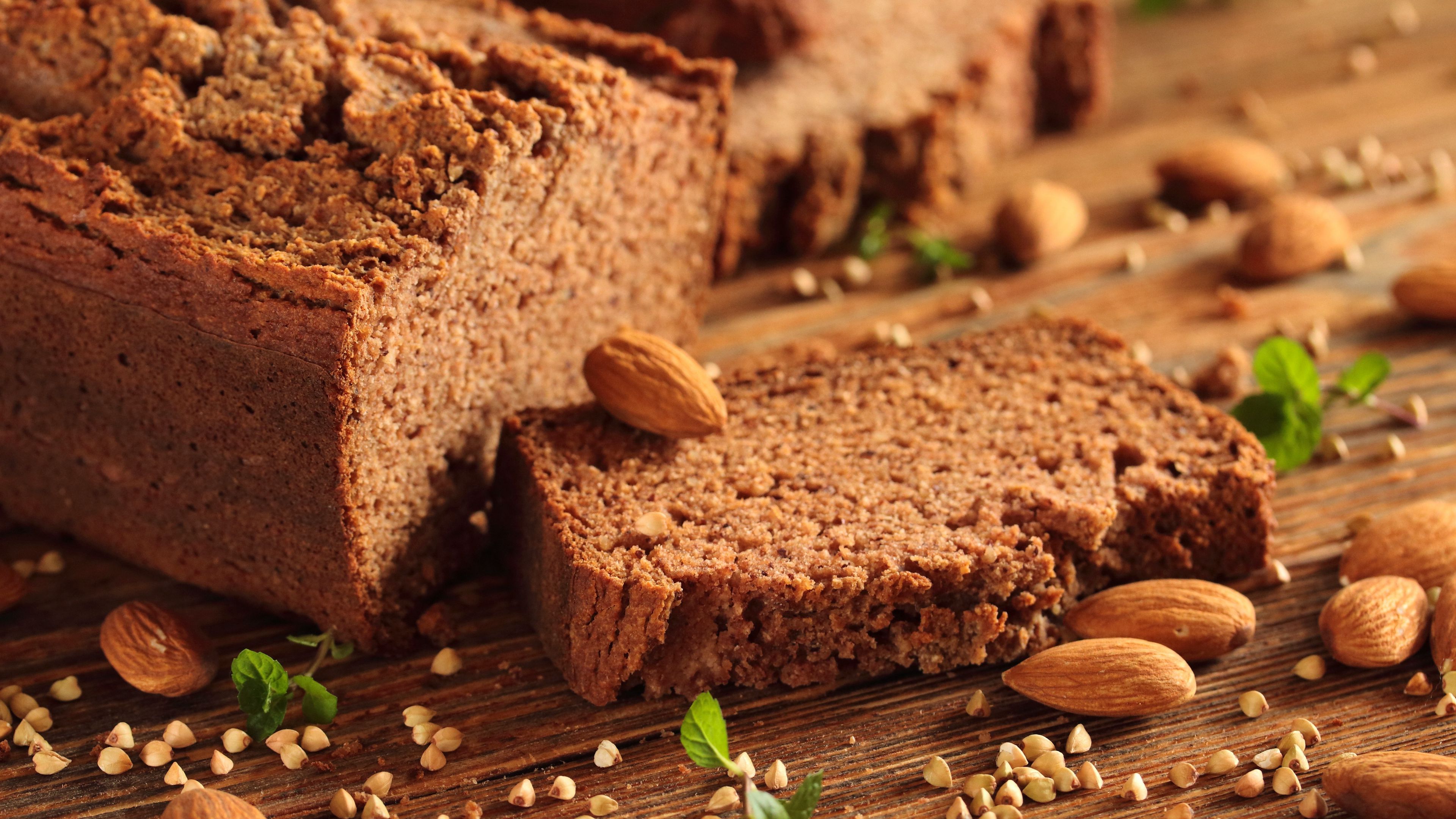 bread, almonds, cakes, buckwheat, 4k, HD Wallpaper