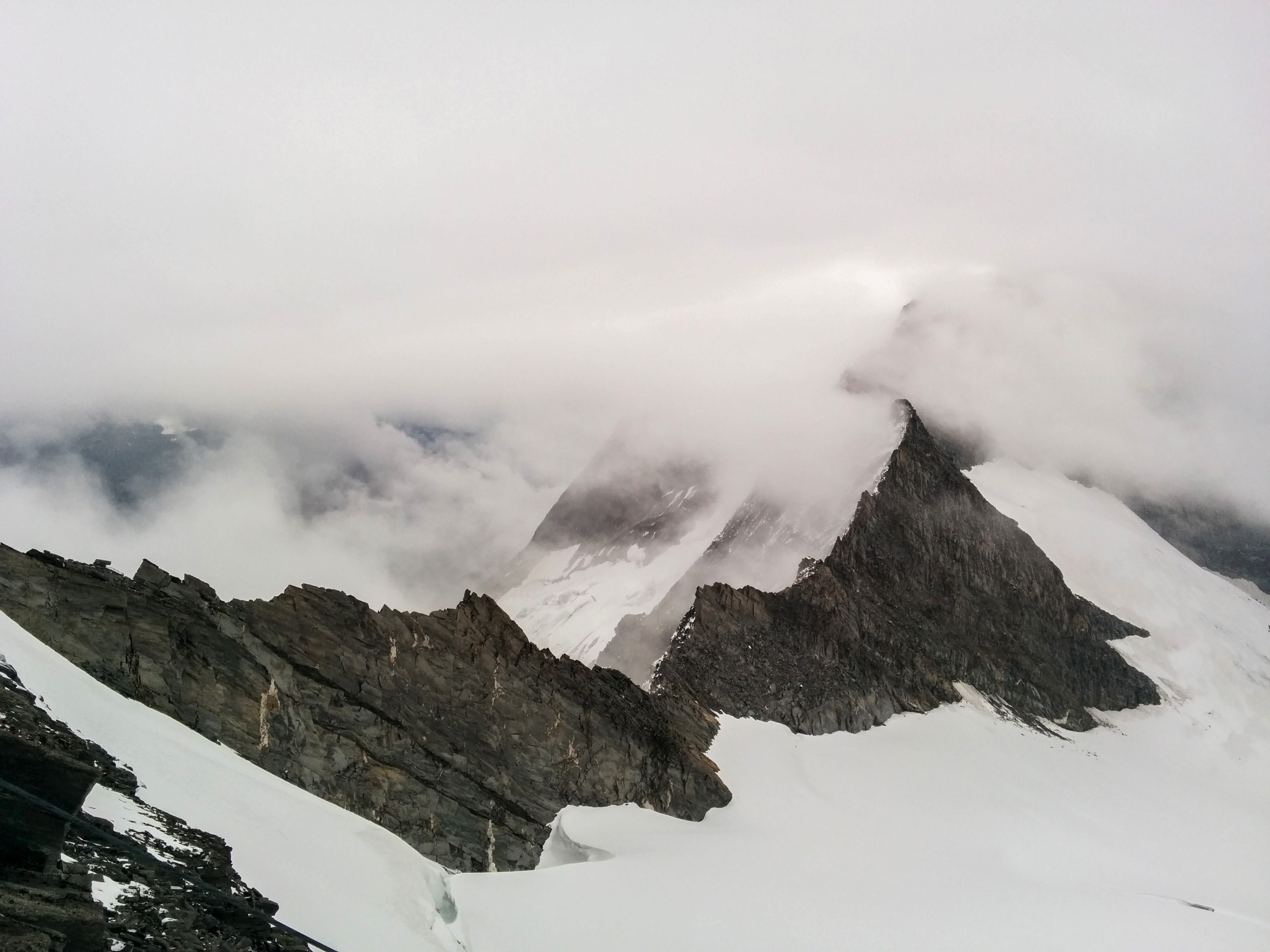mountain ridge cloud snow and summit 4k, HD Wallpaper