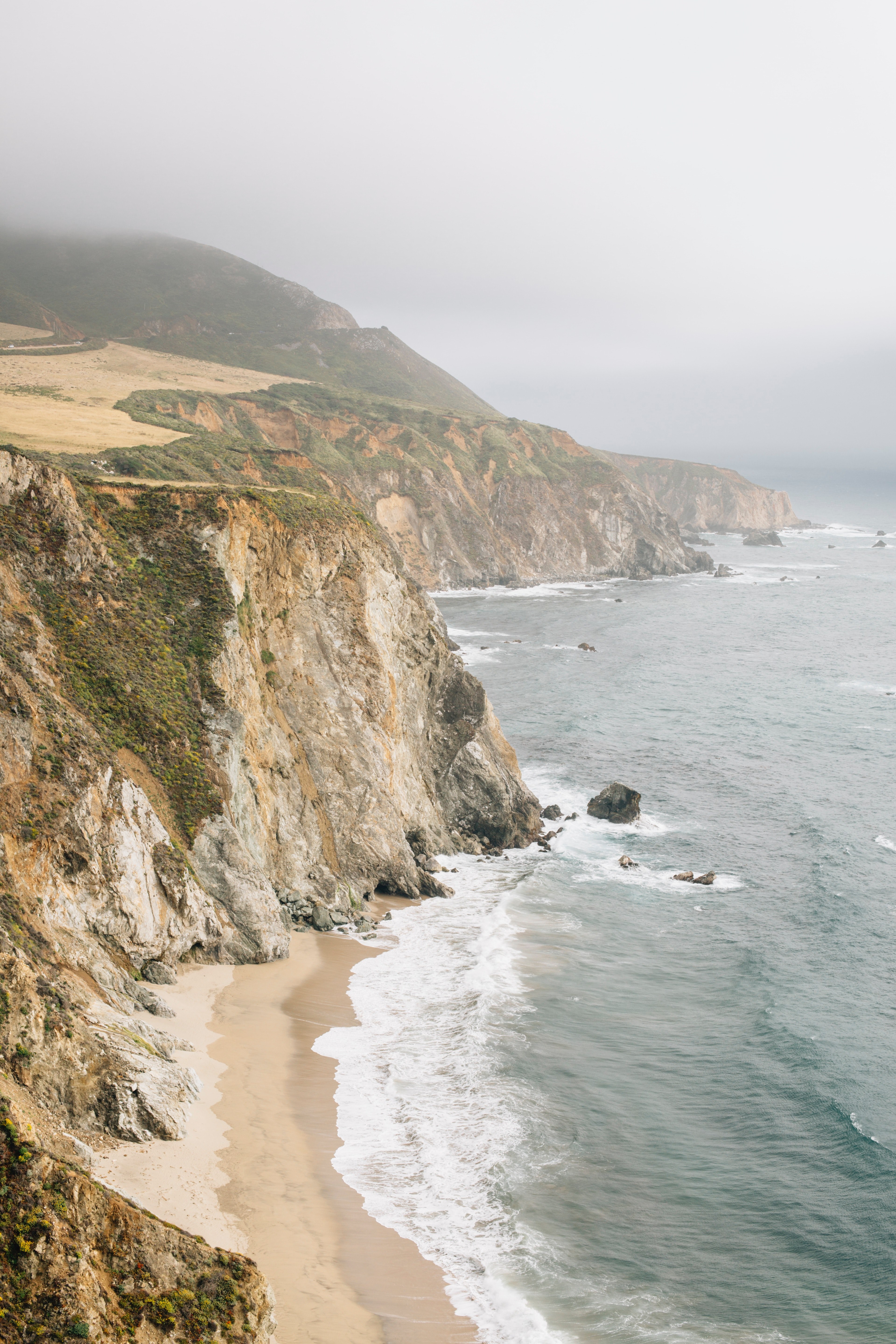 cliff rock beach and coast hd, 4k, Phone HD Wallpaper