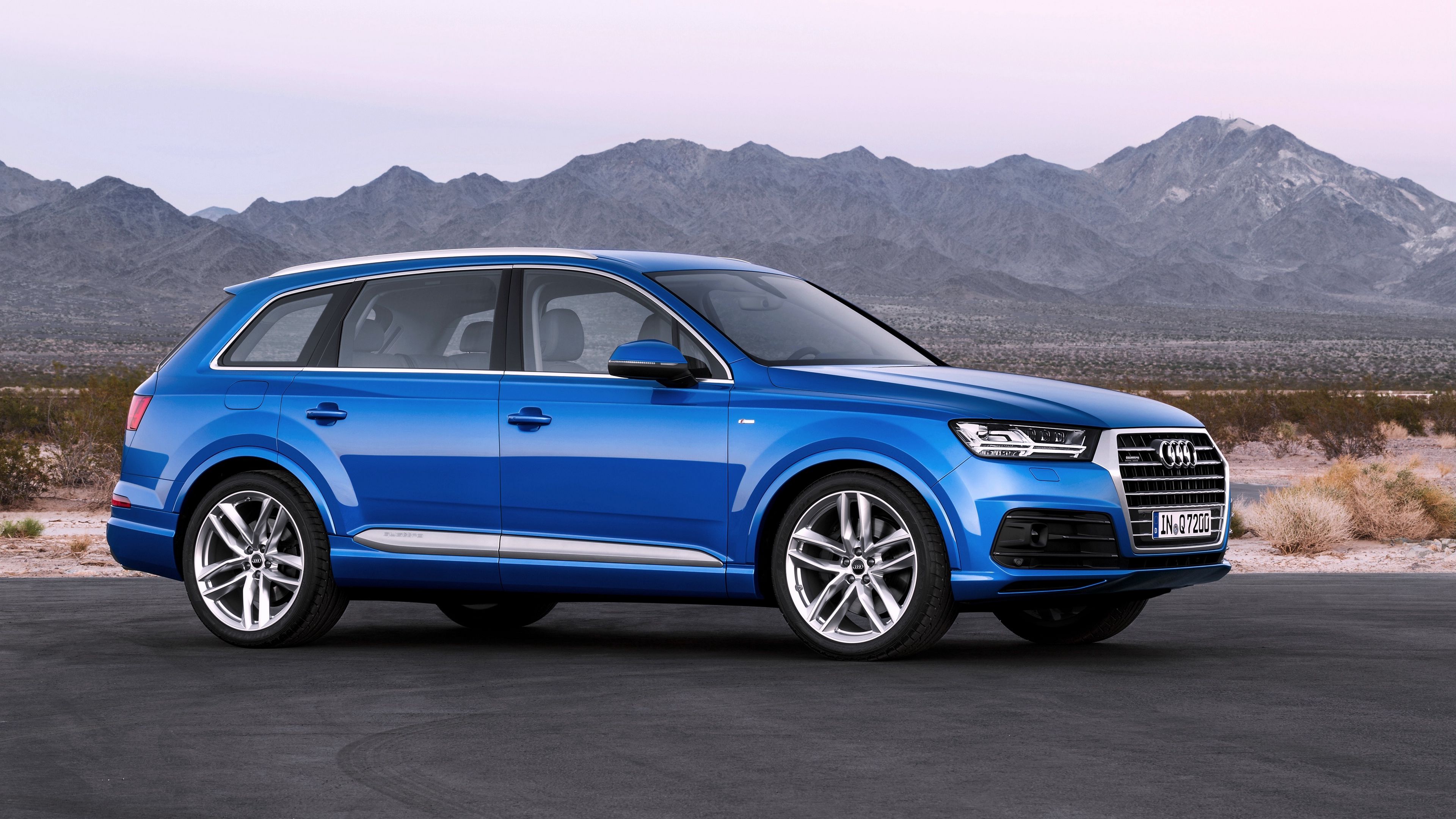 audi, quattro, blue, side view, 4k, HD Wallpaper