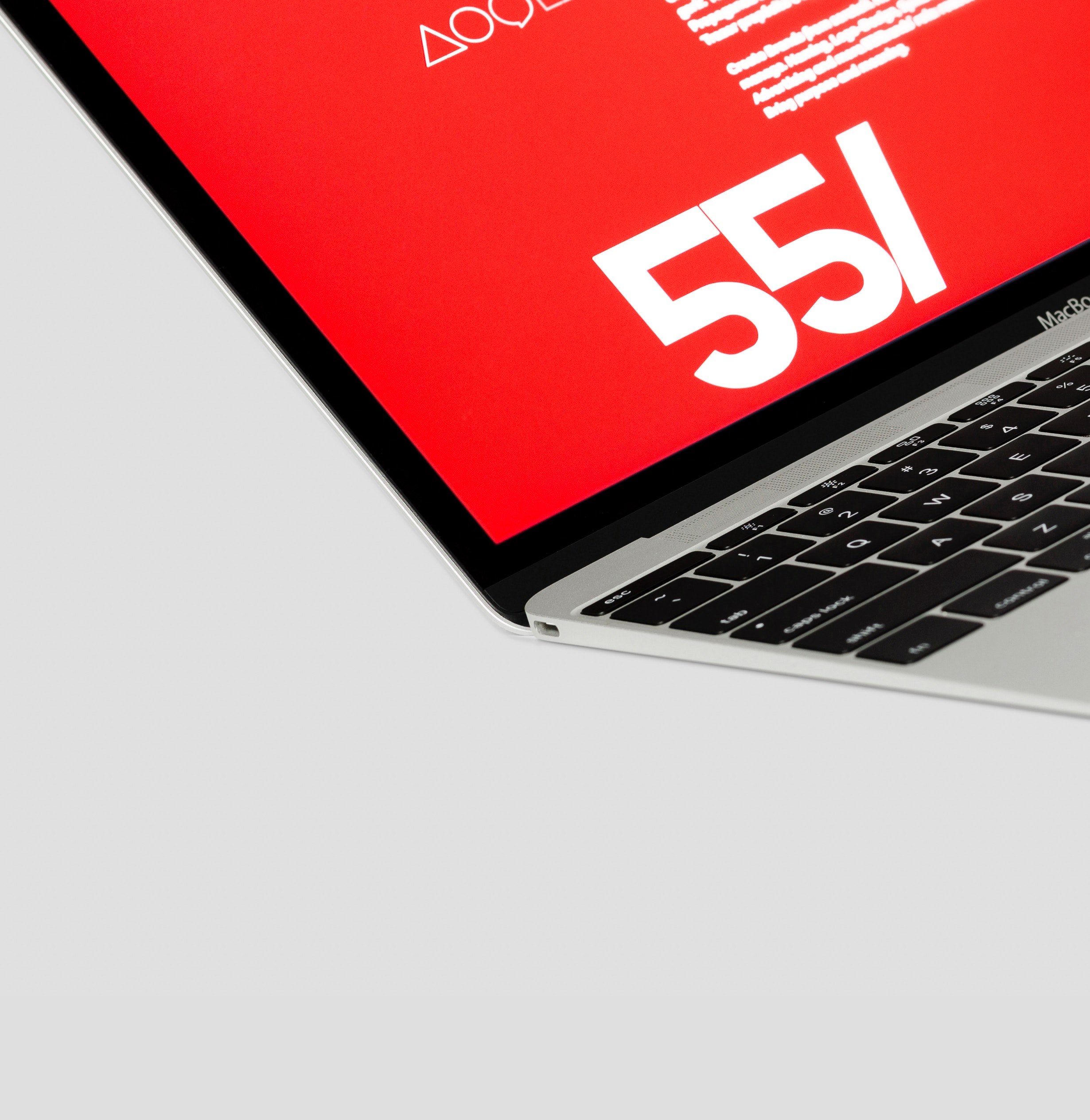 macro of corner of laptop computer with red symbol on the screen, macro laptop corner 4k, Phone HD Wallpaper