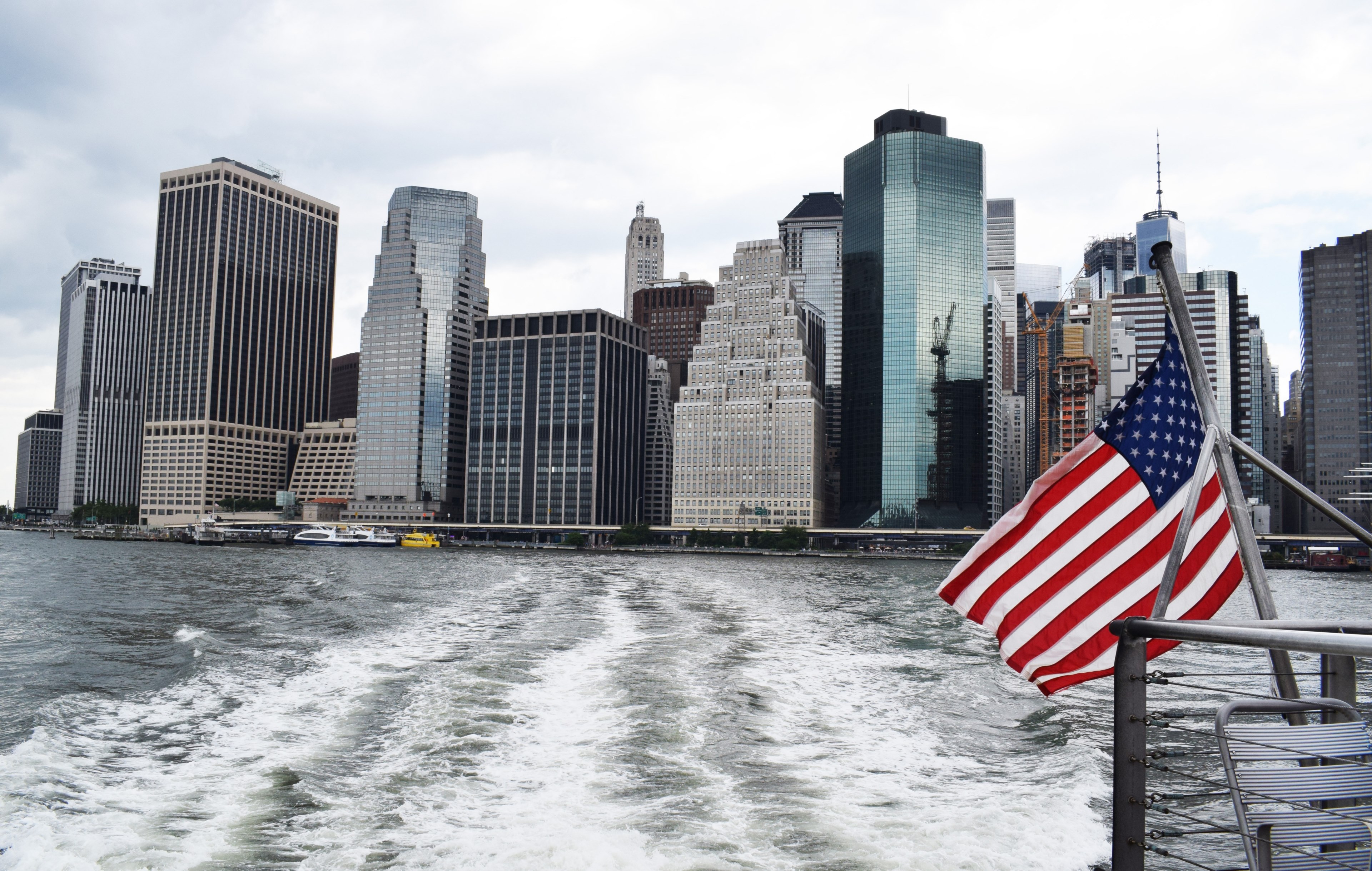 flag united states american and building 4k, HD Wallpaper