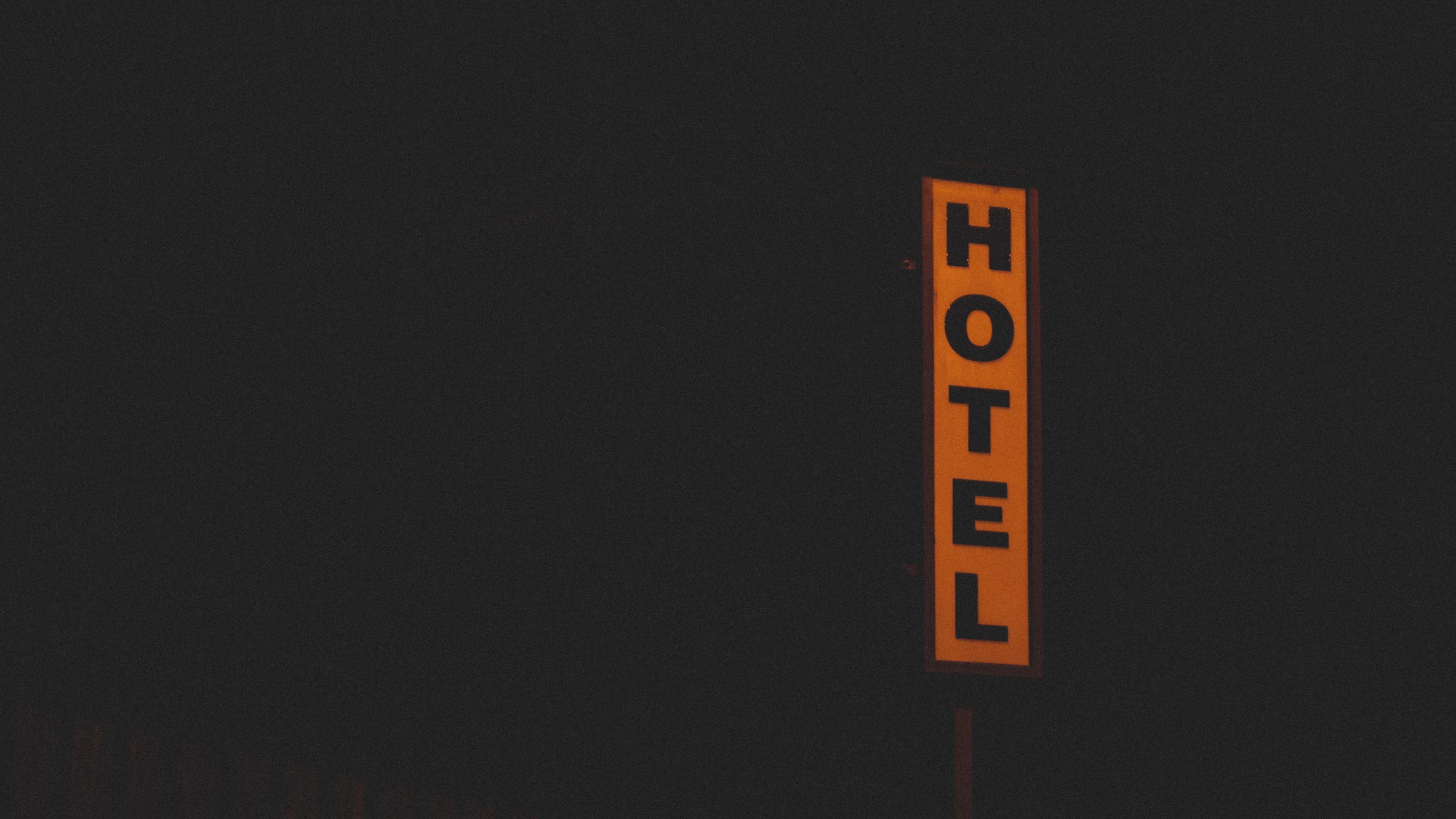 hotel, words, inscription, dark, 4k, HD Wallpaper