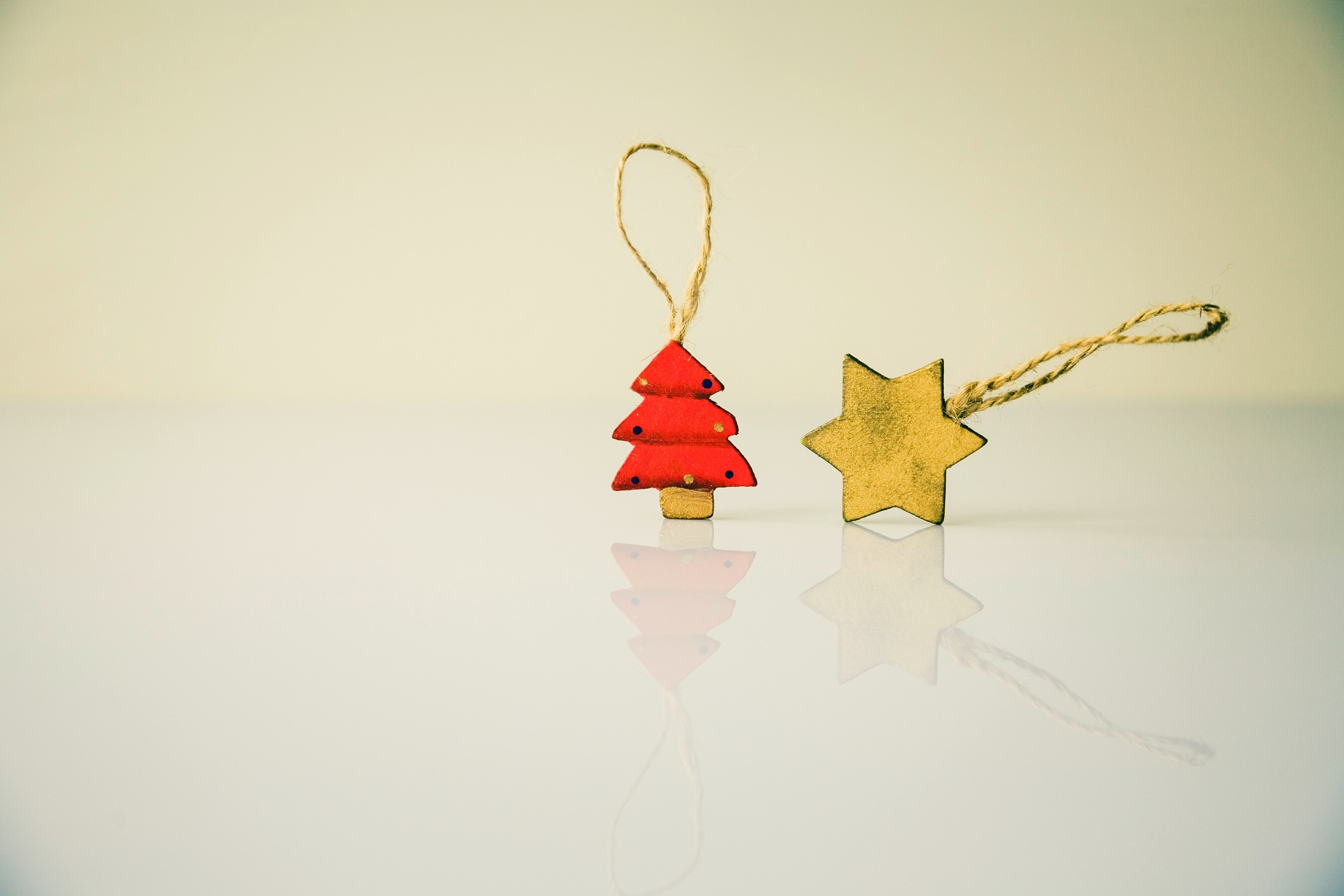 christmas tree star christmas and wooden ornament 4k, HD Wallpaper