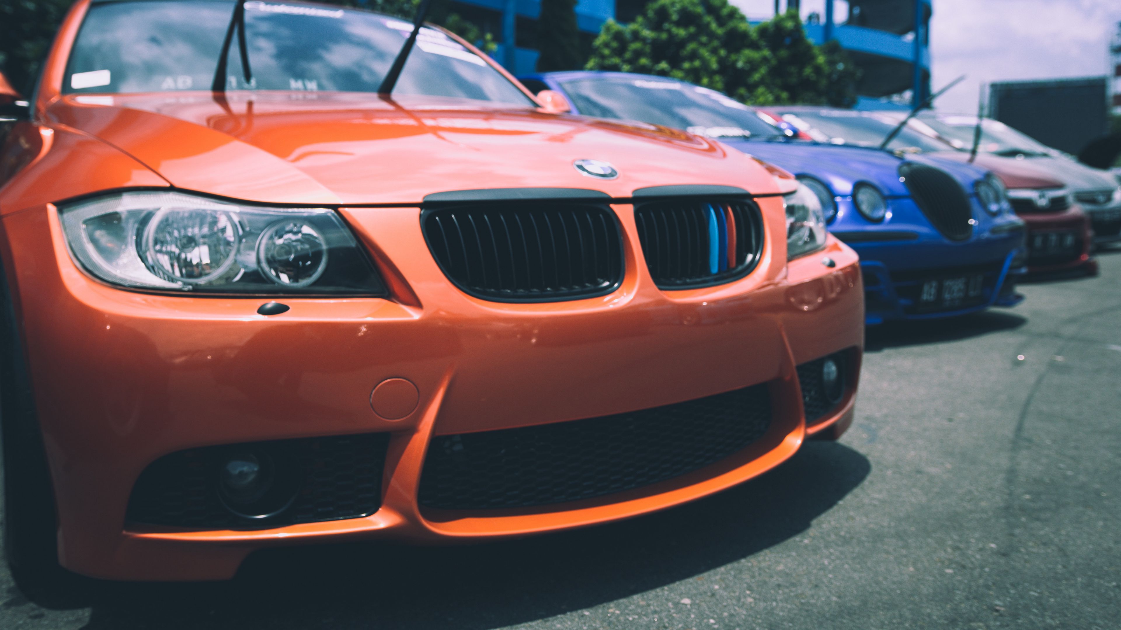 bmw, parking, front bumper, 4k, HD Wallpaper