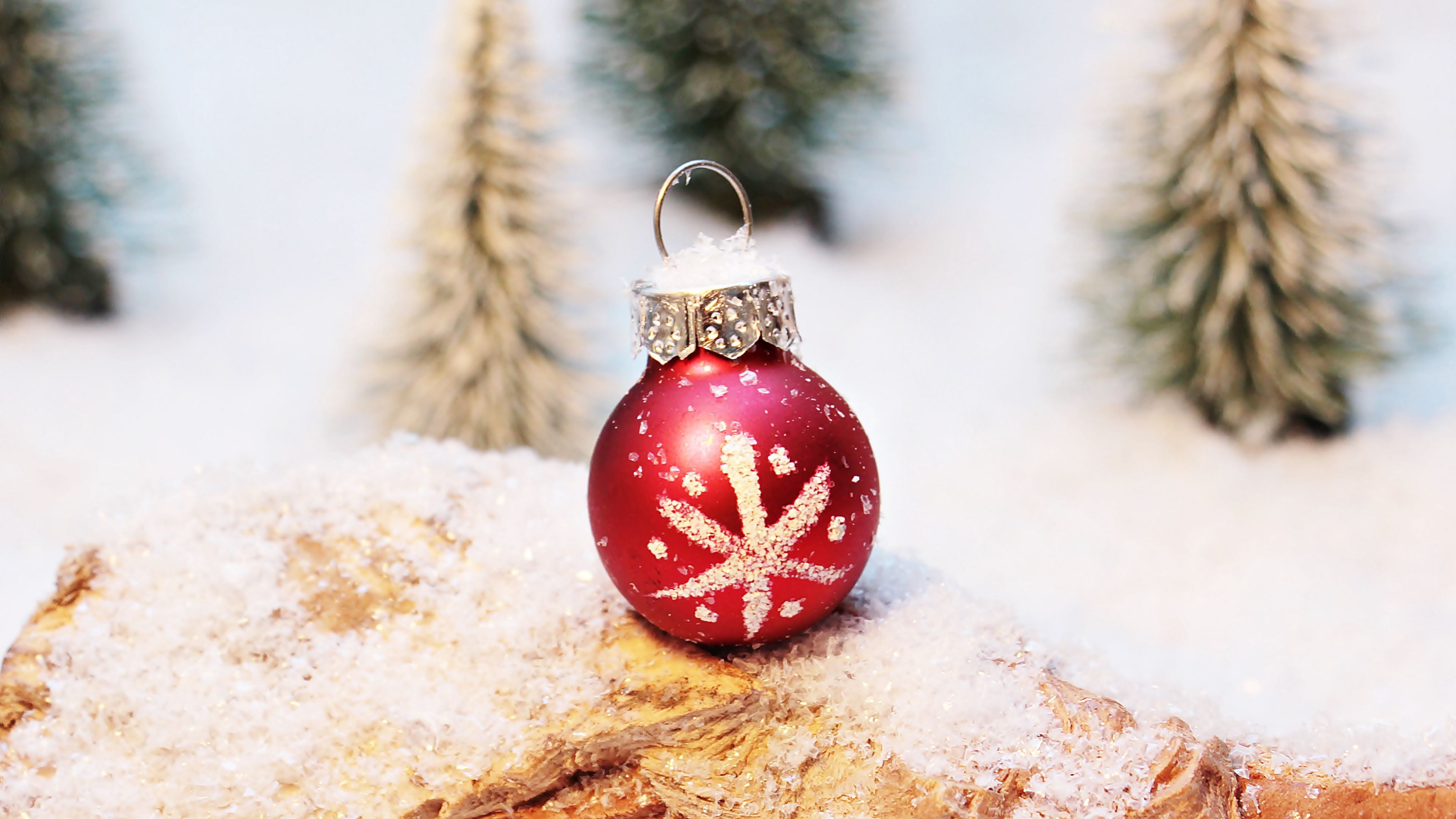 christmas decorations, ball, snowflake, winter, christmas, new year, 4k, HD Wallpaper