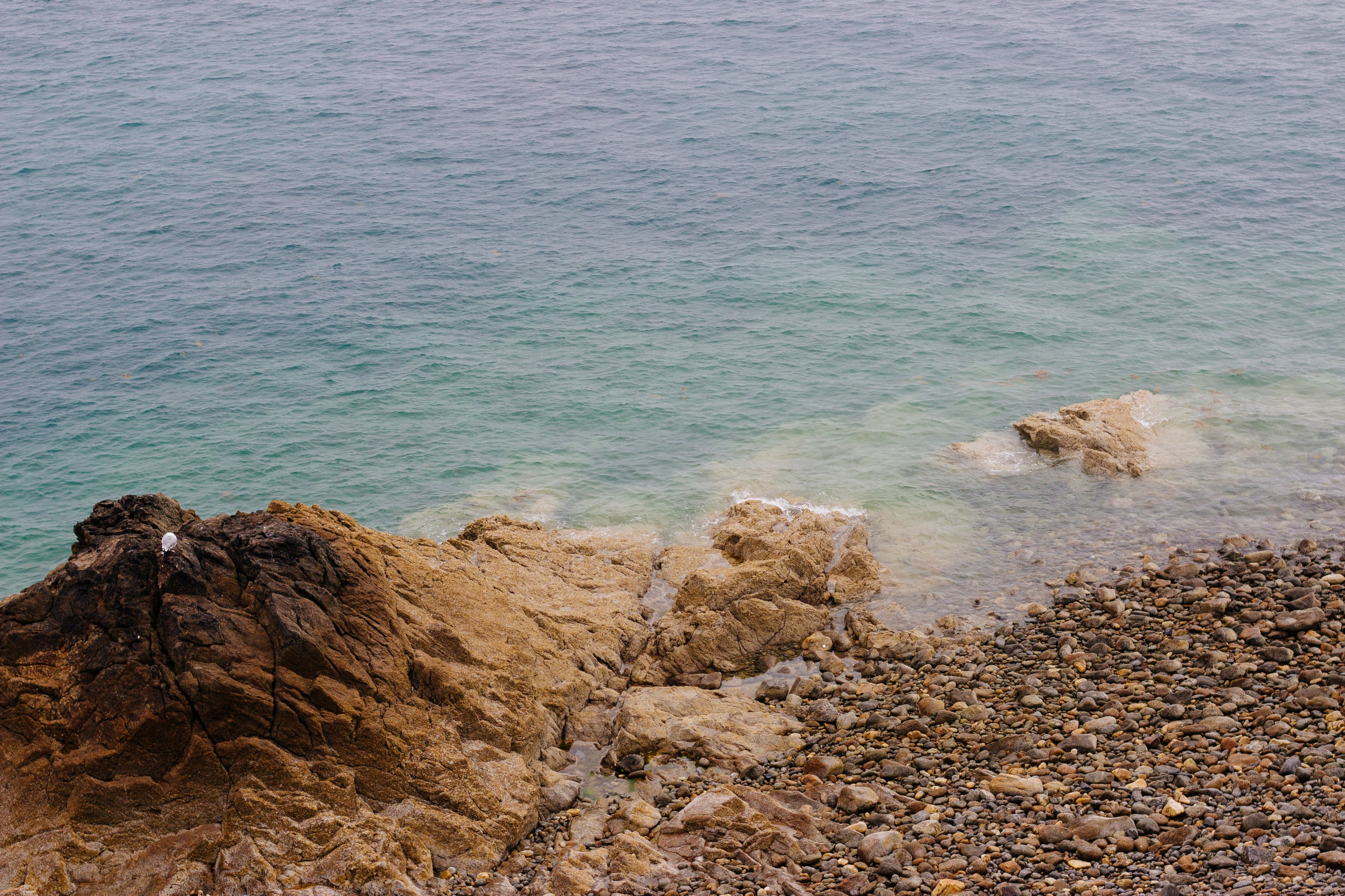 rock ocean bretagne and tourist 4k, HD Wallpaper