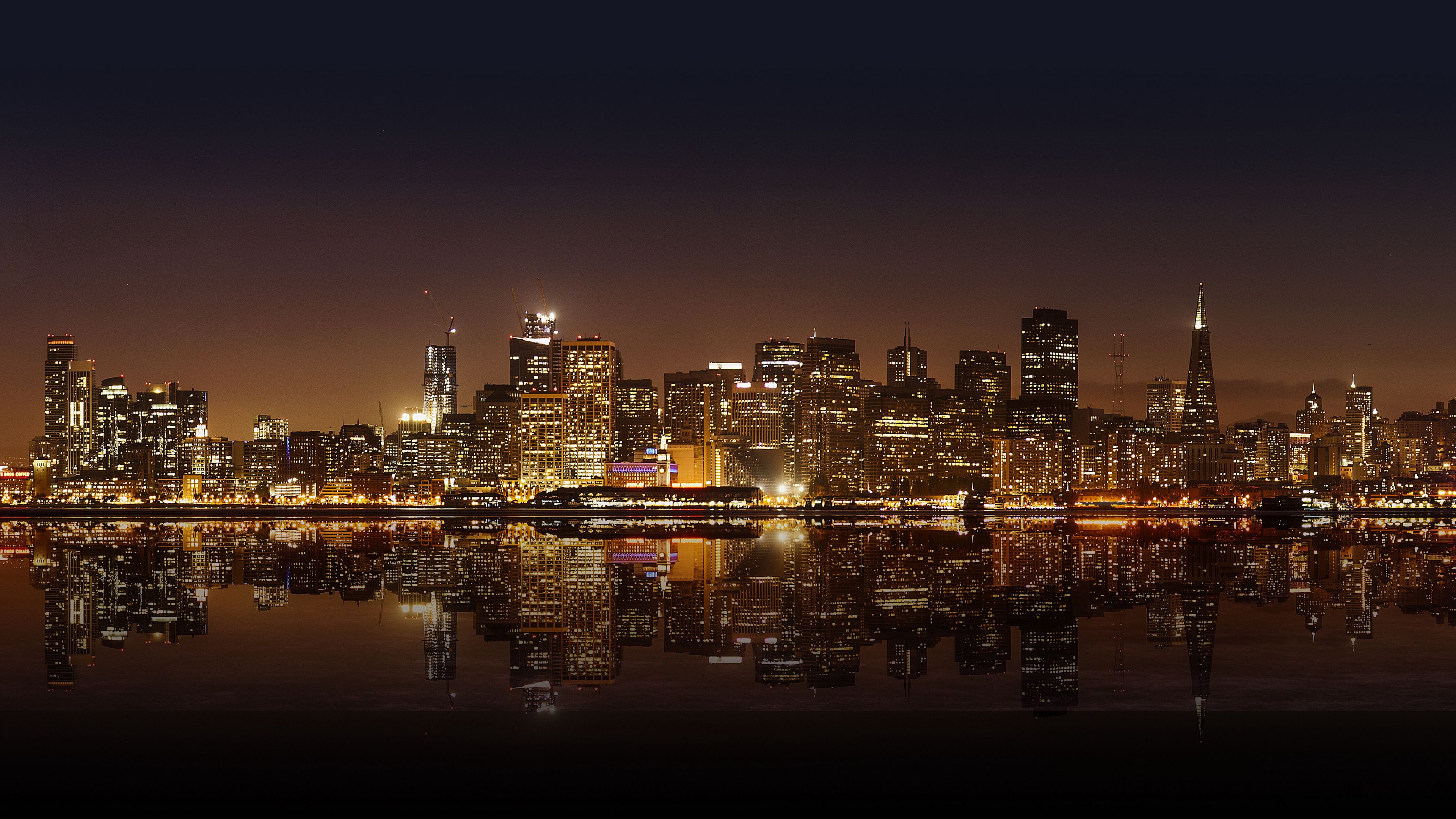 san francisco, night city, panorama, 4k, HD Wallpaper