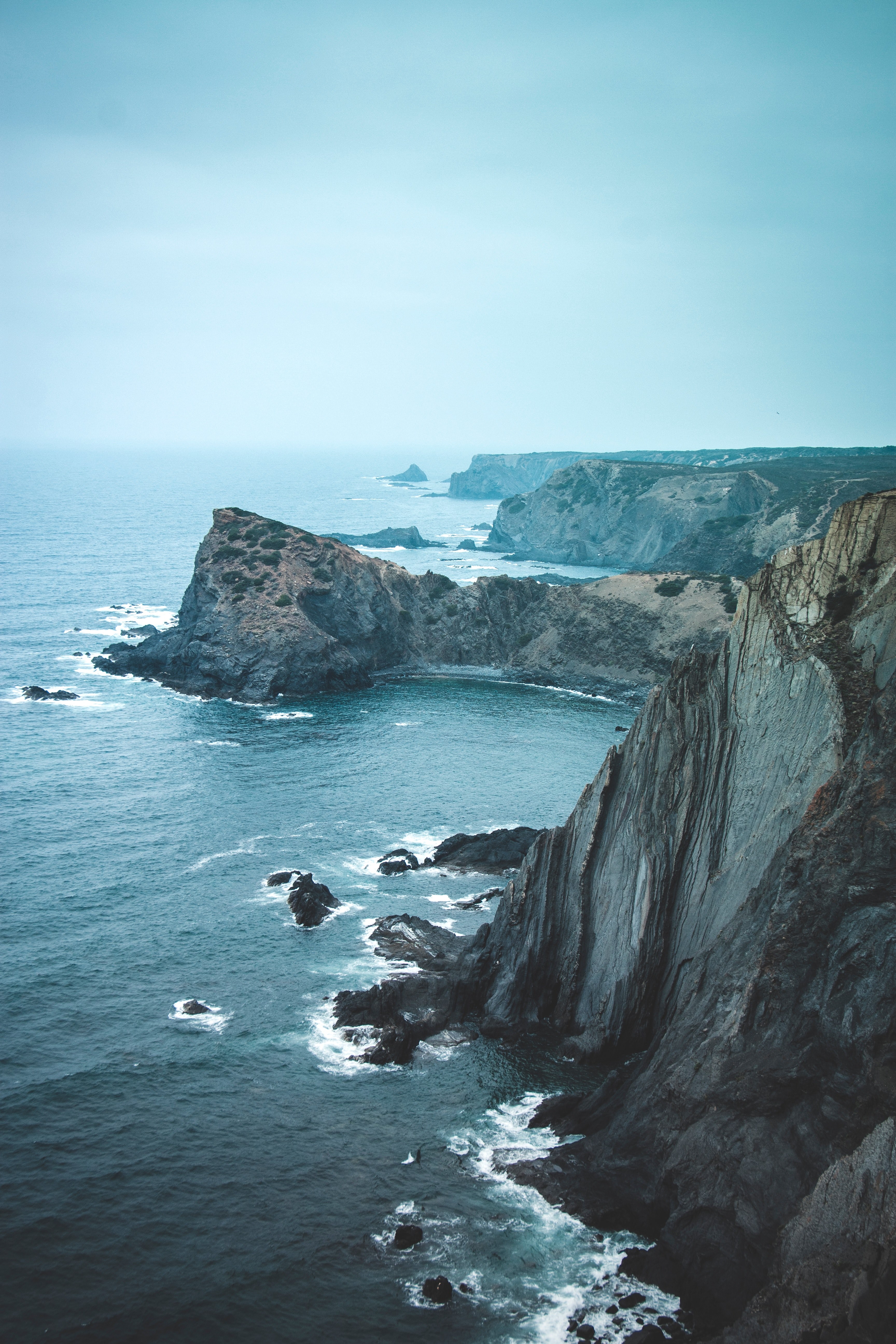 coastal coastline cliffside and cliff hd, 4k, Phone HD Wallpaper
