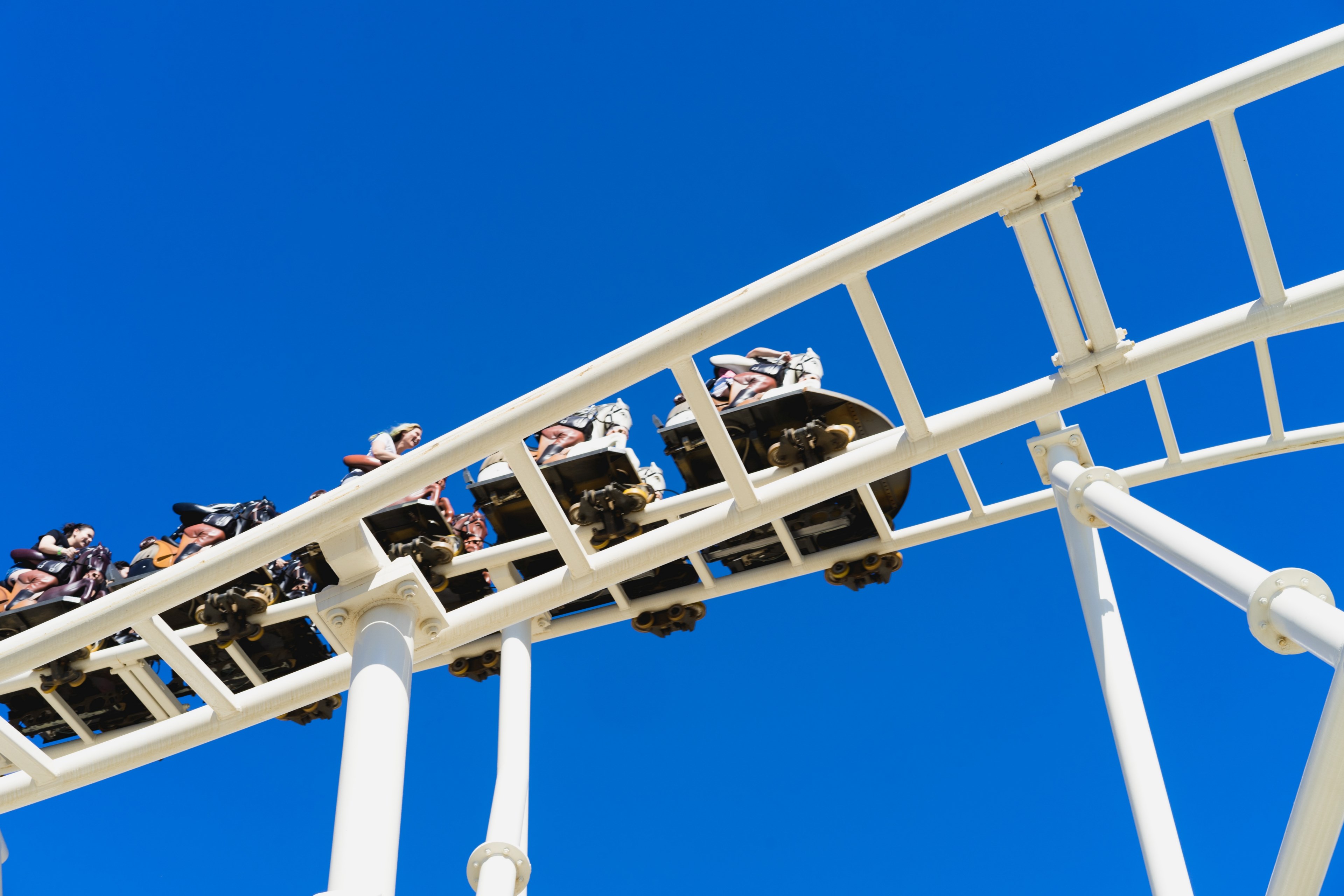 roller coaster amusement park theme park and people 4k, HD Wallpaper