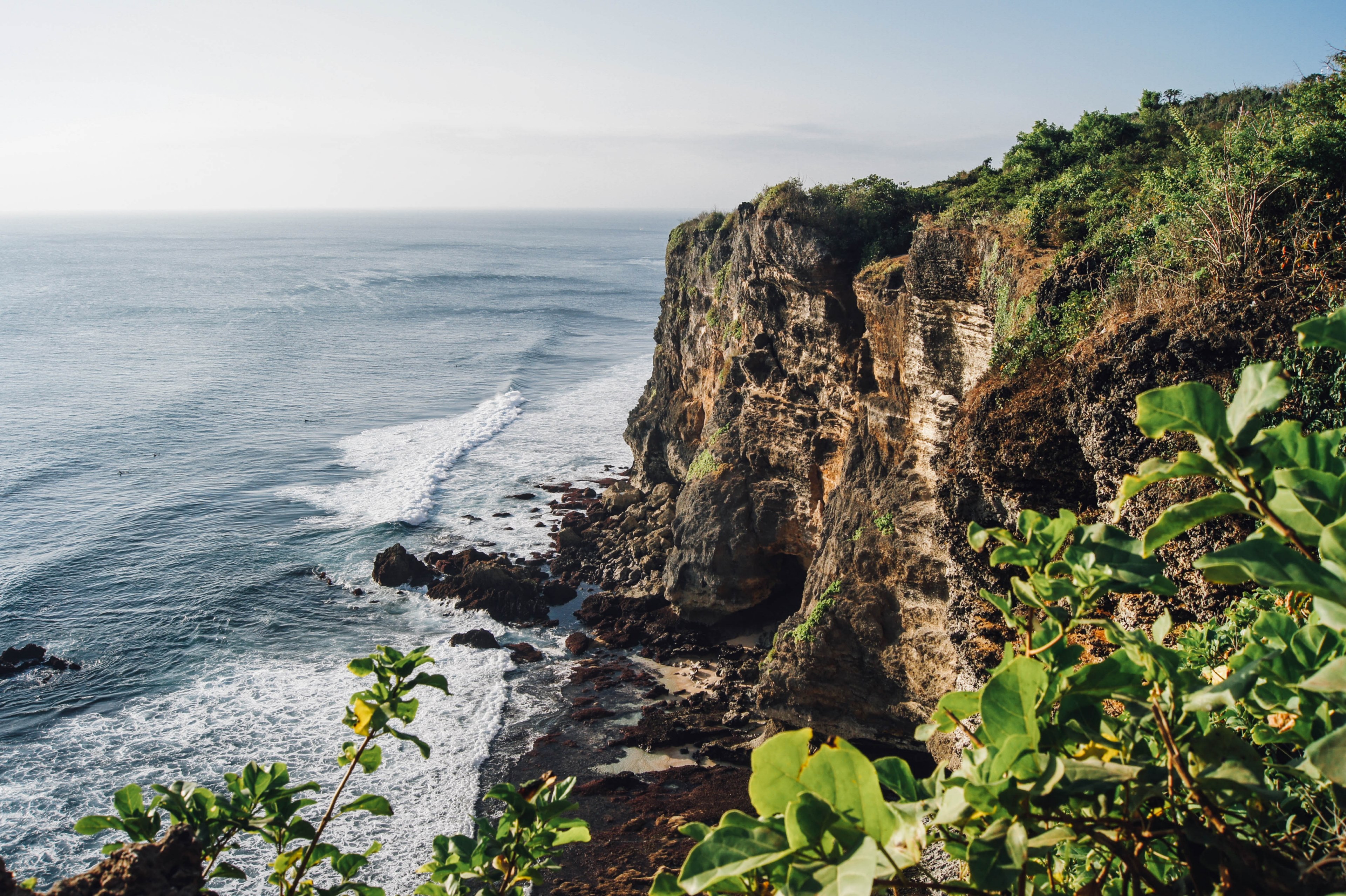 cliff sea wafe and nature 4k, HD Wallpaper