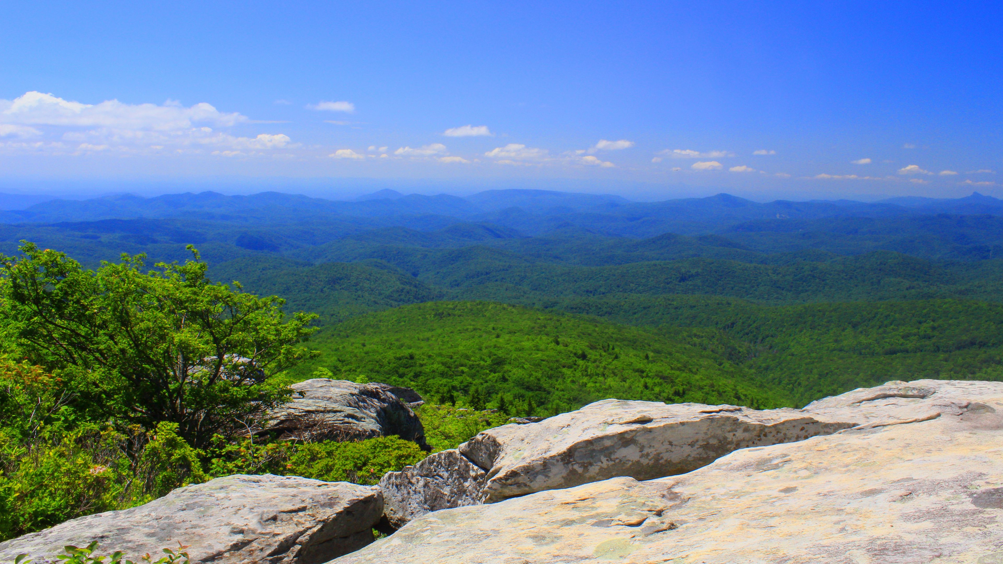 north carolina, mountains, grass, rocks, 4k, HD Wallpaper