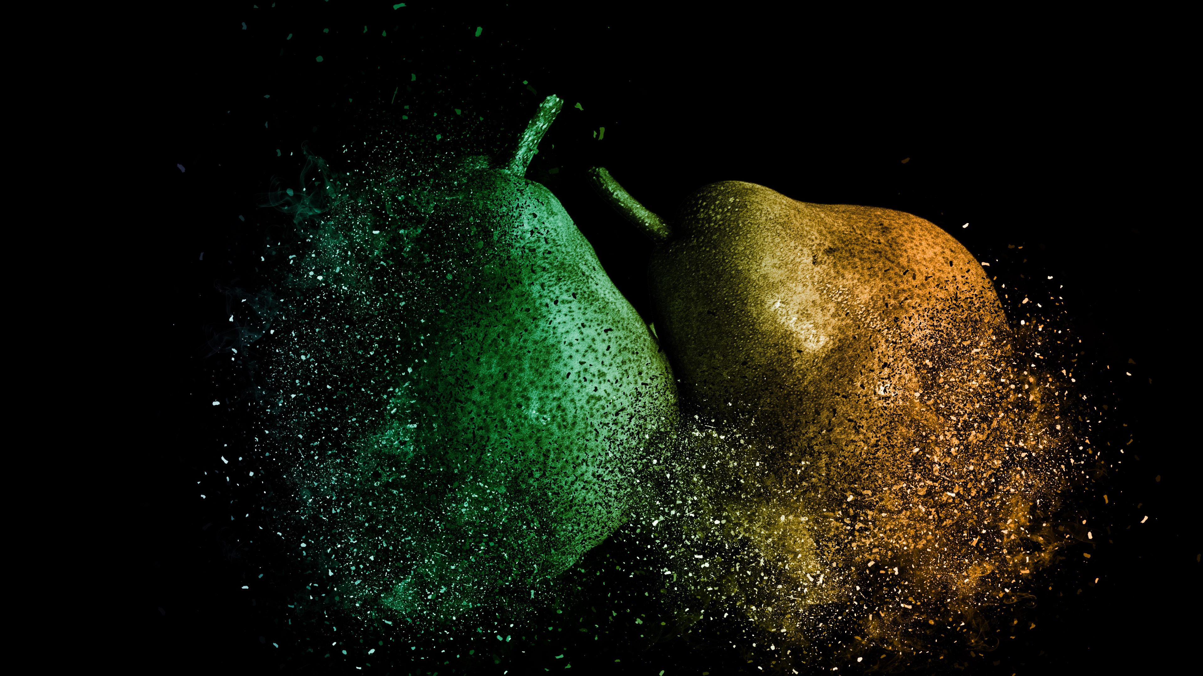 pears, photoshop, destruction, 4k, HD Wallpaper