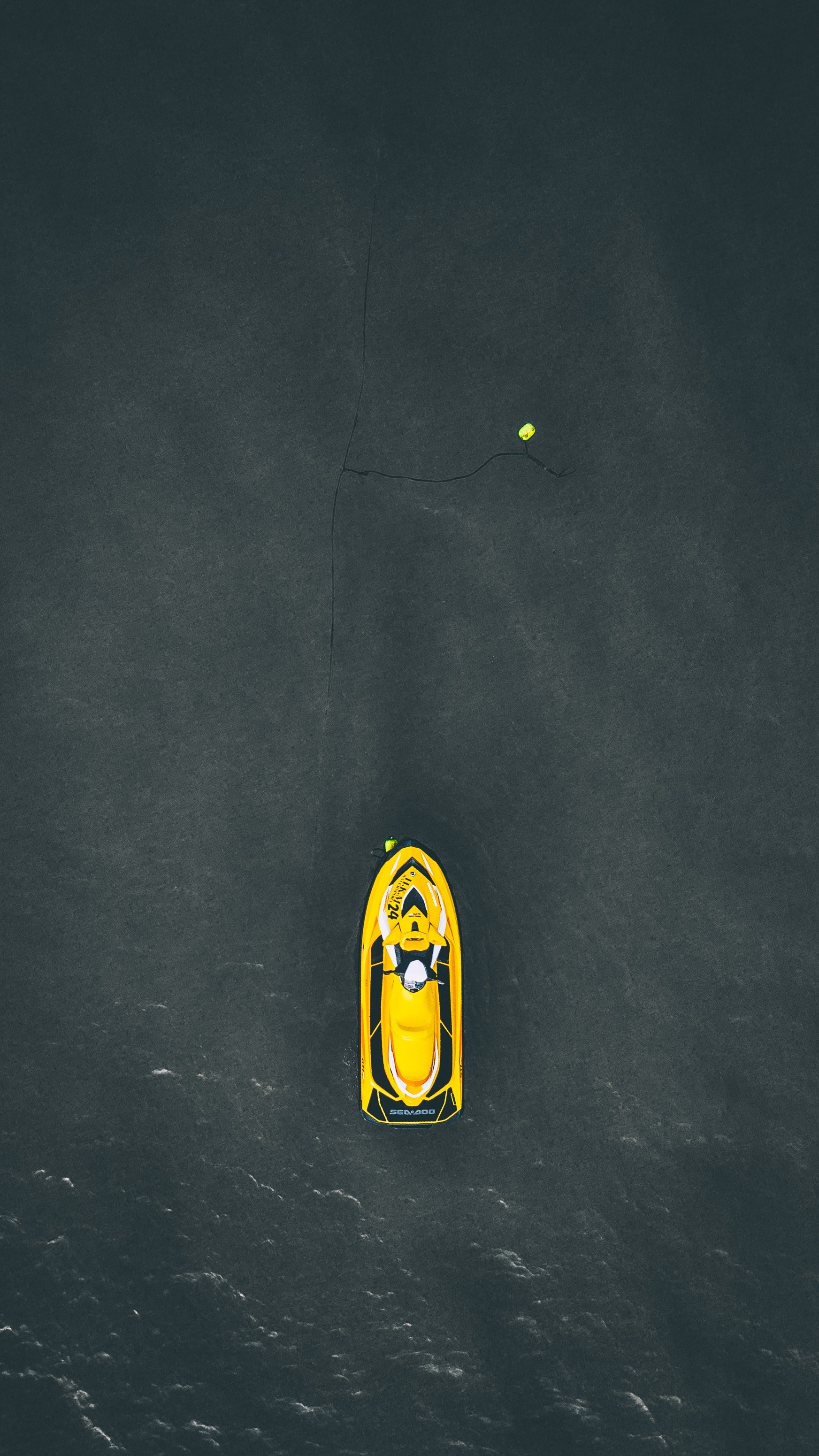 jet ski alone in the ocean 4k, Phone HD Wallpaper