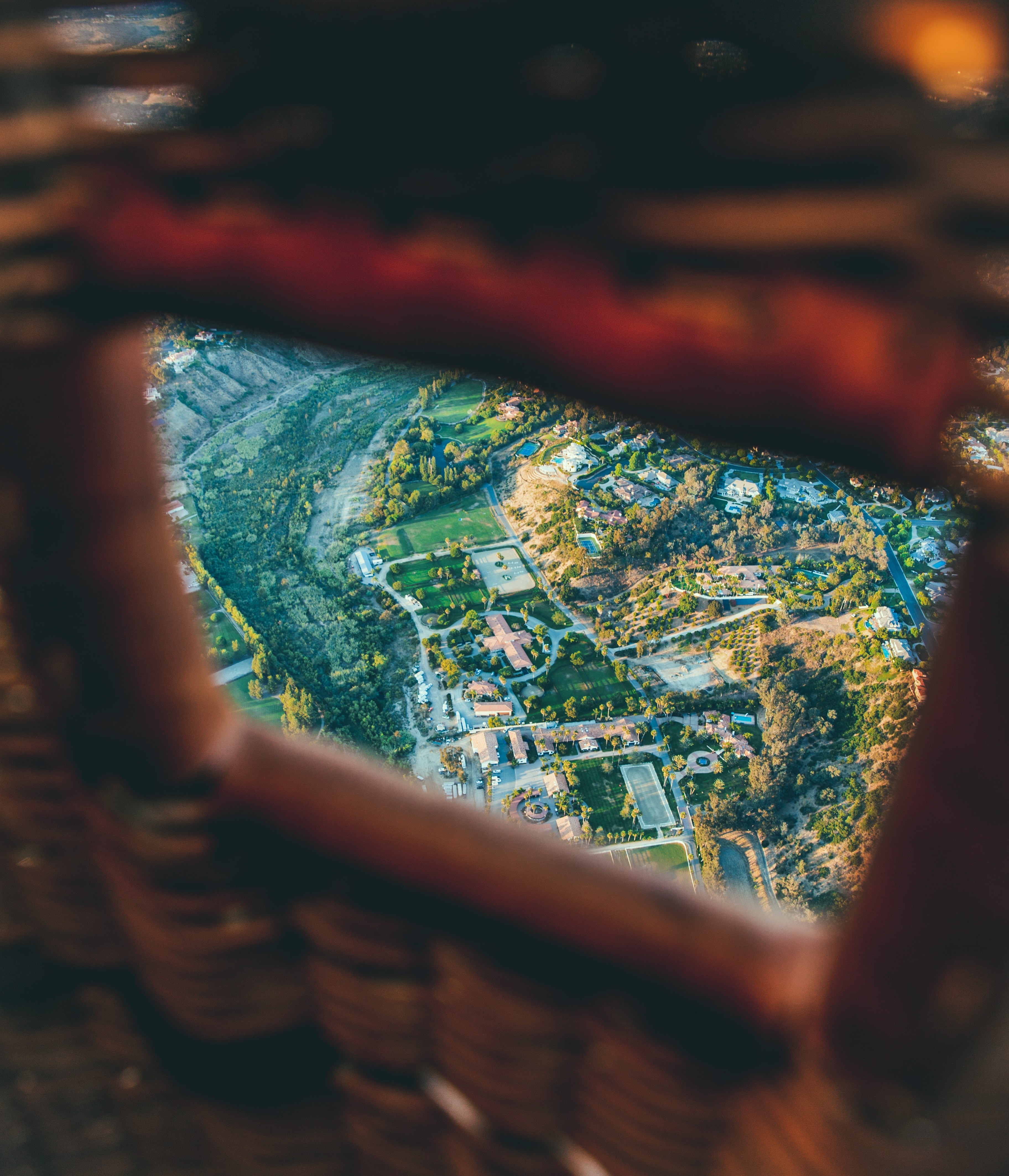 aerial view hot air balloon park and tree hd, 4k, Phone HD Wallpaper