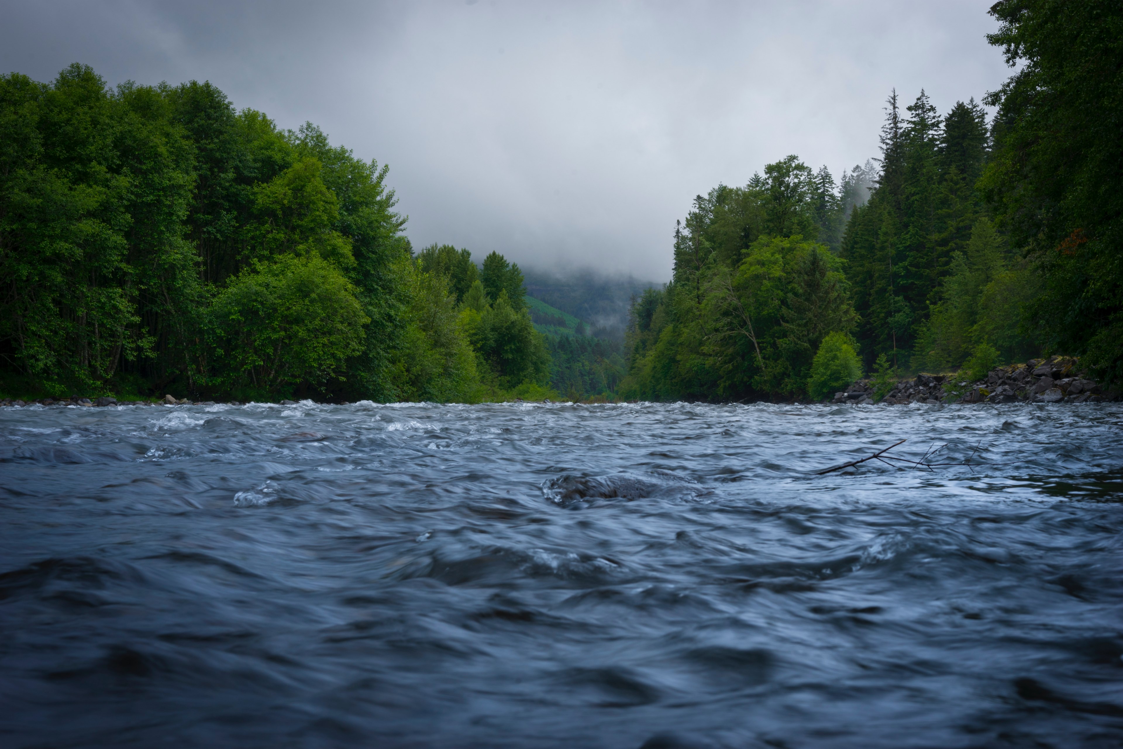 white river between seattle and rainier np 4k, HD Wallpaper
