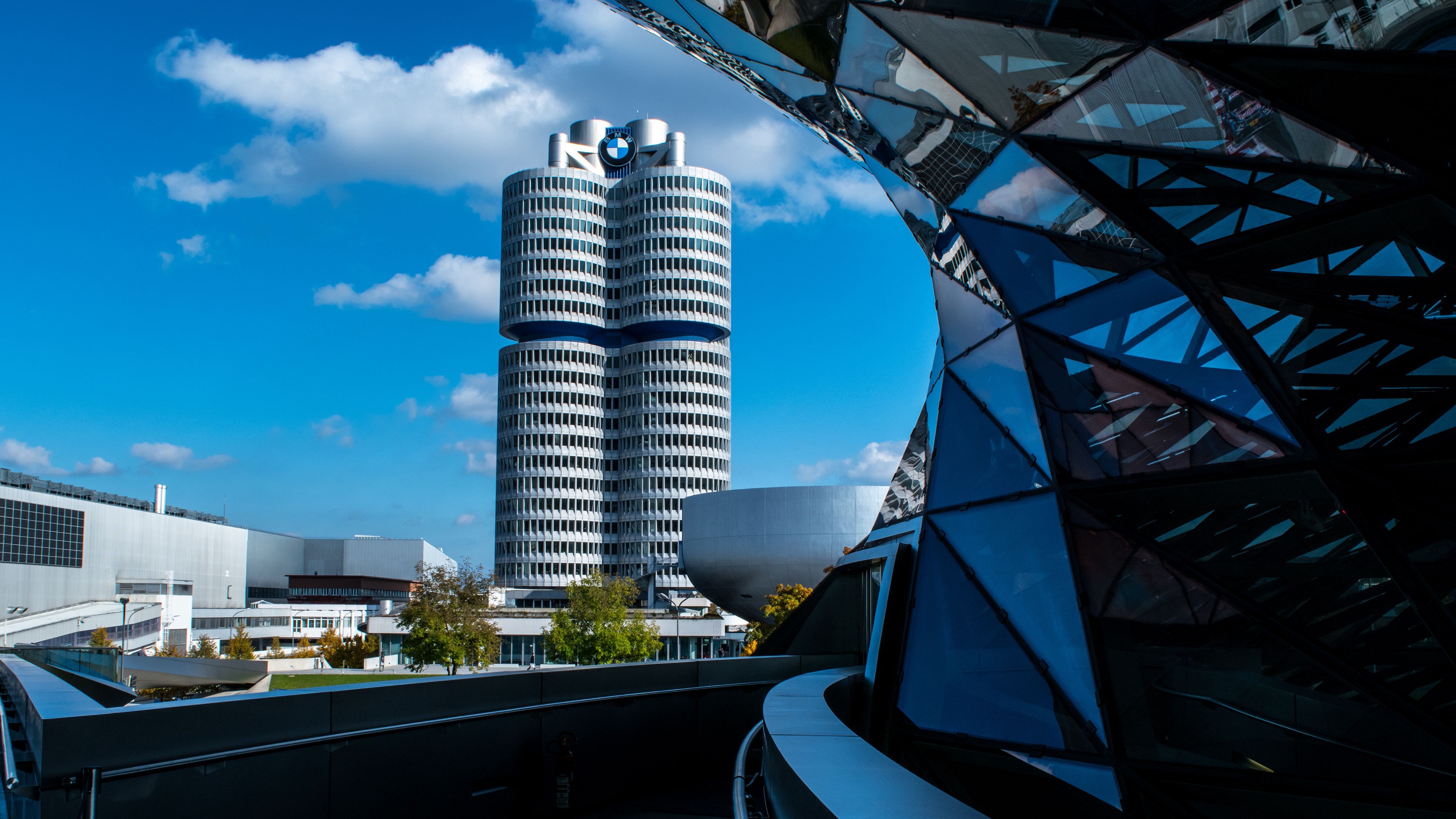 architecture, building, buildings, bmw, modern, skyscrapers, 4k, HD Wallpaper