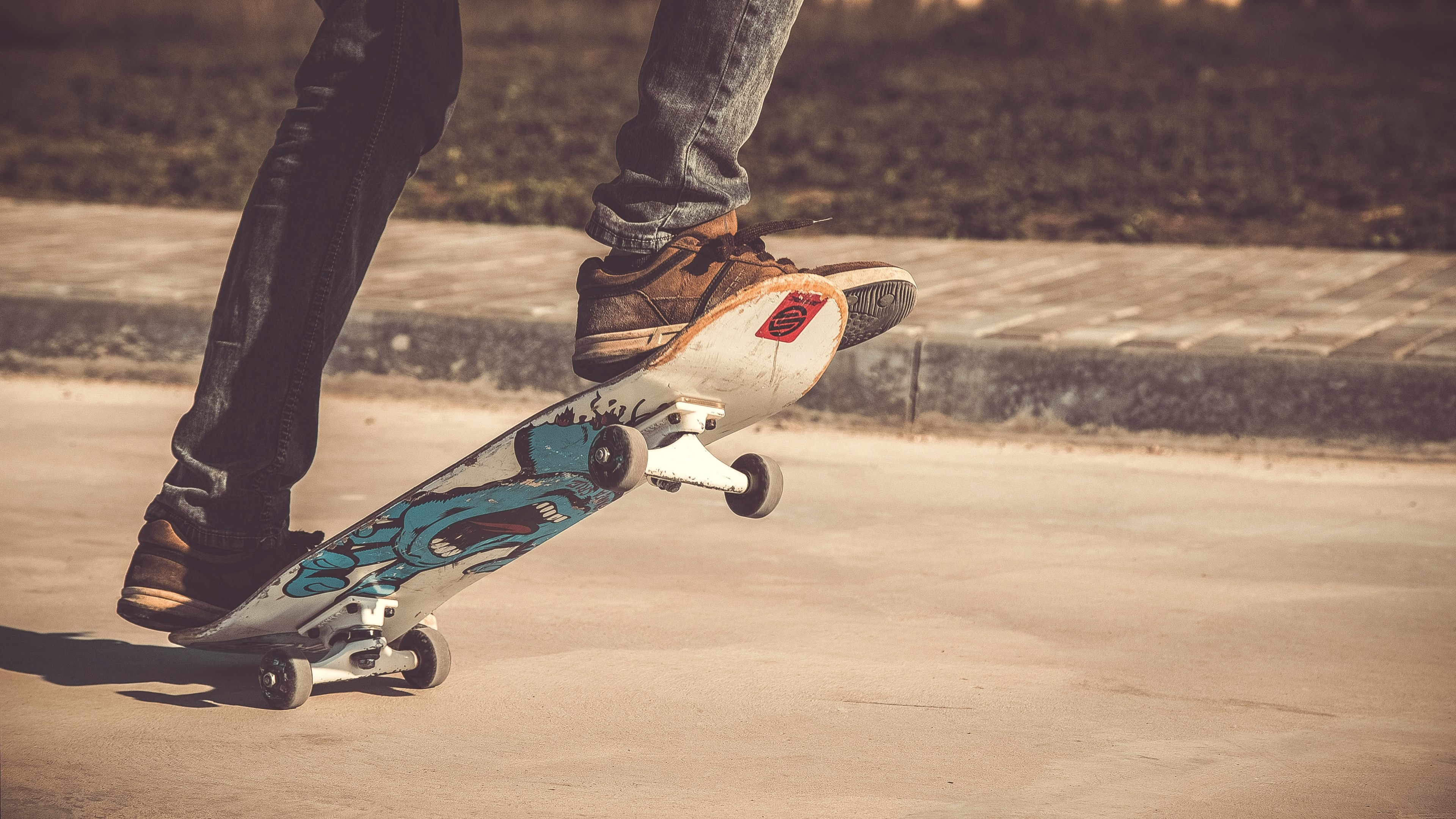 cropped shot of a skateboarders feet, _skate 4k, HD Wallpaper