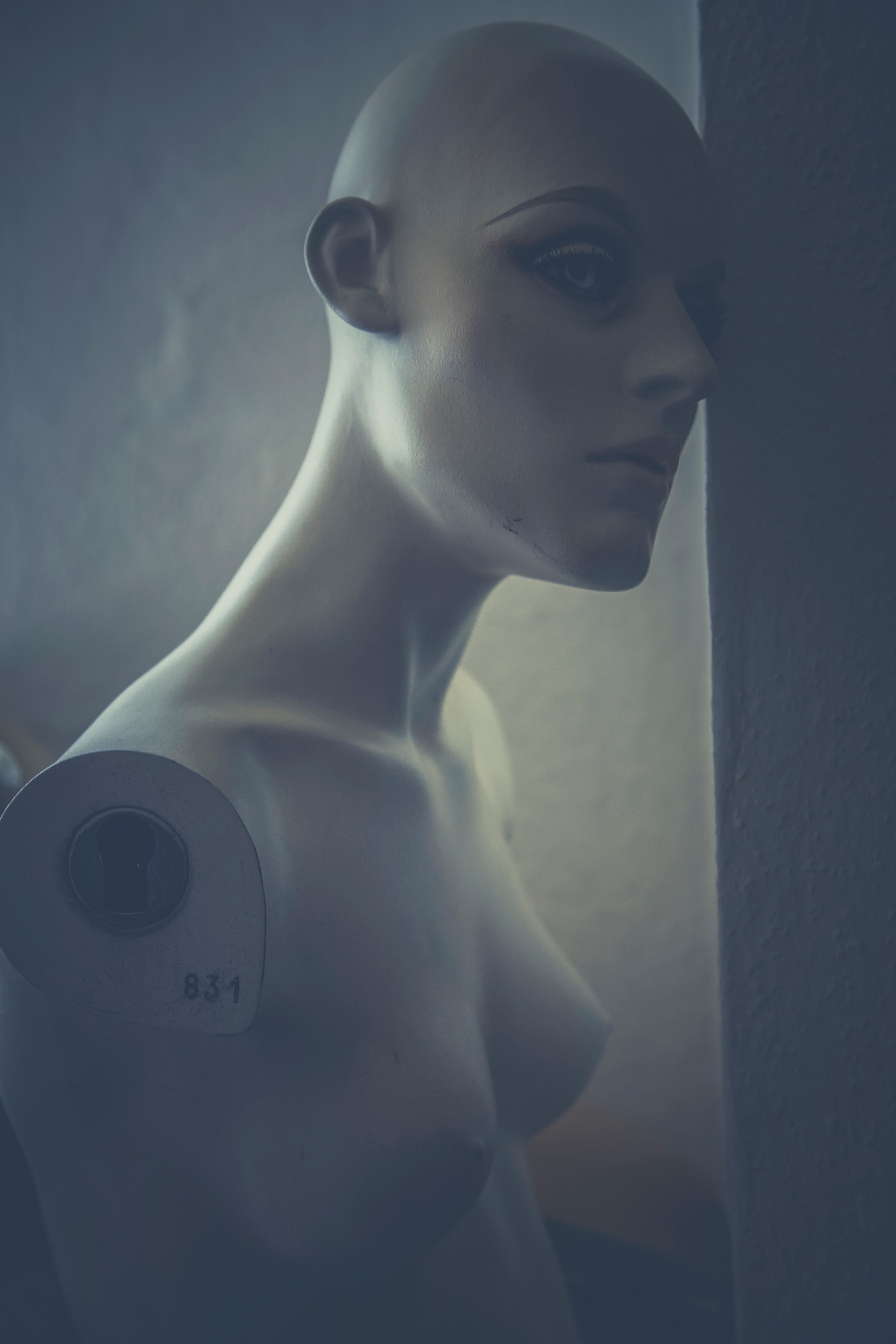 an armless mannequin with its head leaning against a wall, _armless mannequin 4k, Phone HD Wallpaper