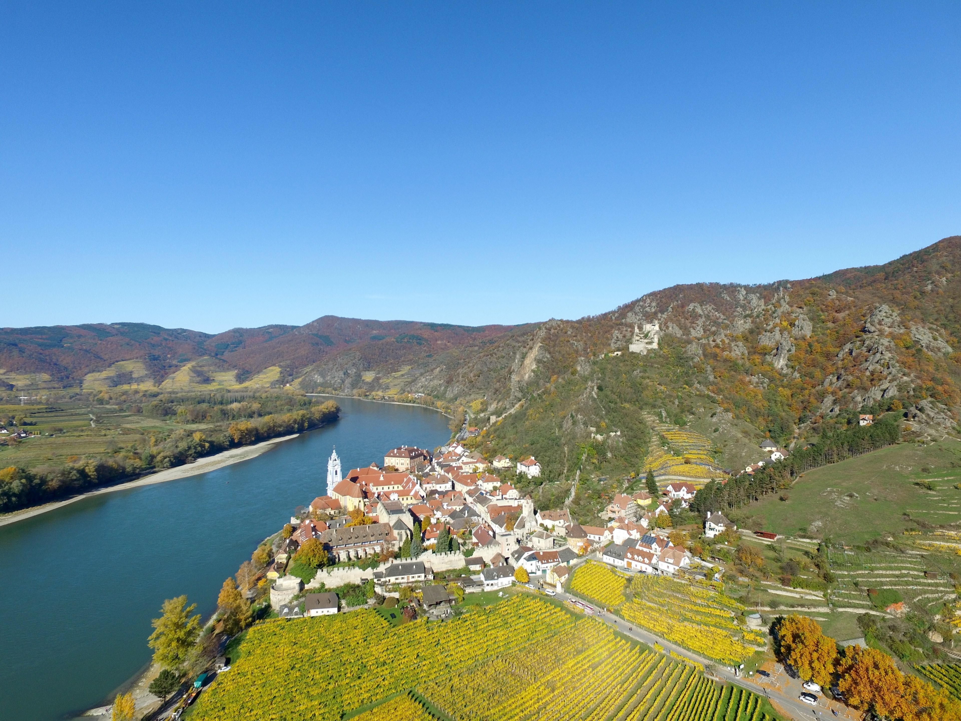 river town village and mountain 4k, HD Wallpaper