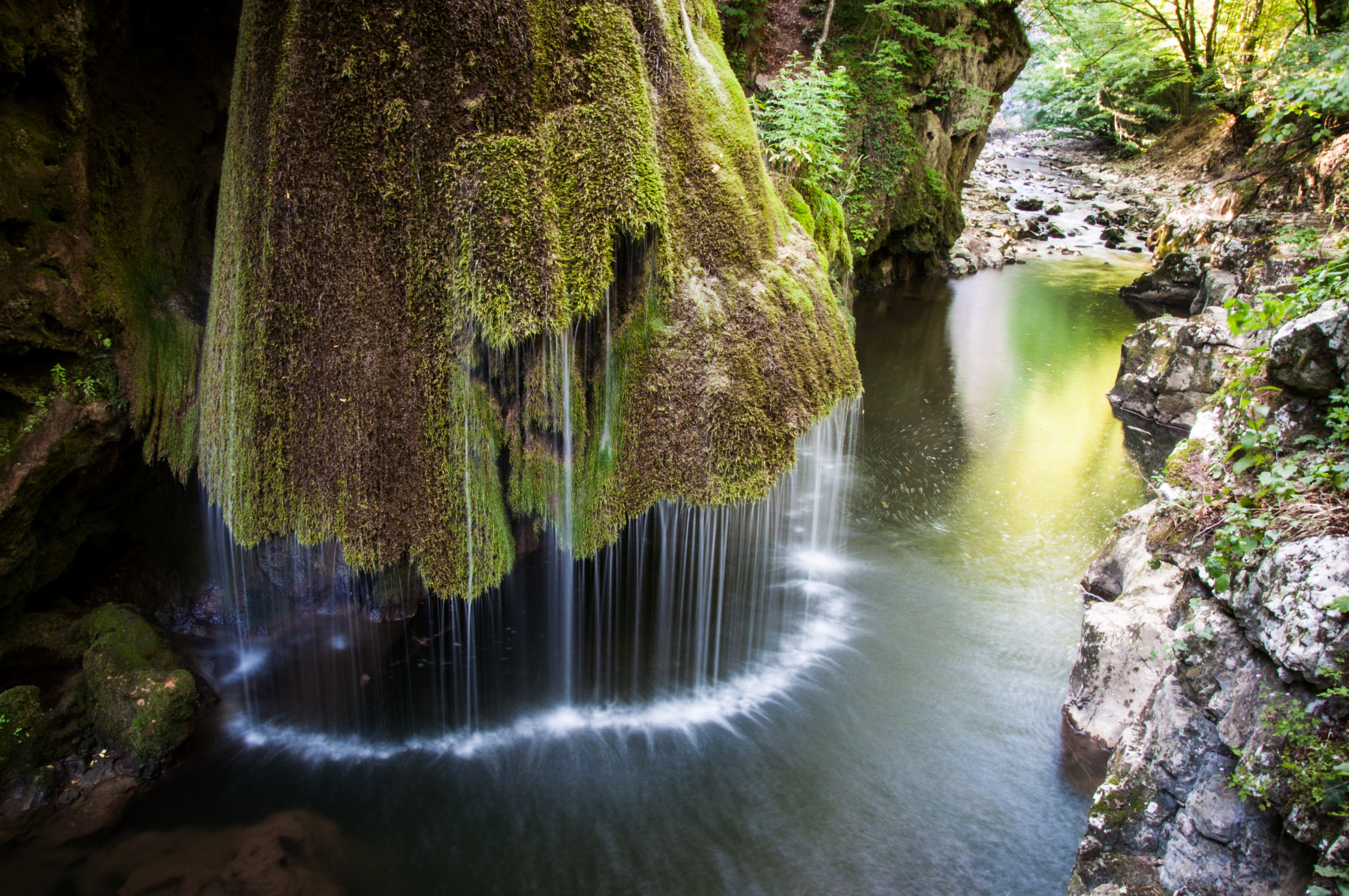 rock architecture cascade and outdoor 4k, HD Wallpaper