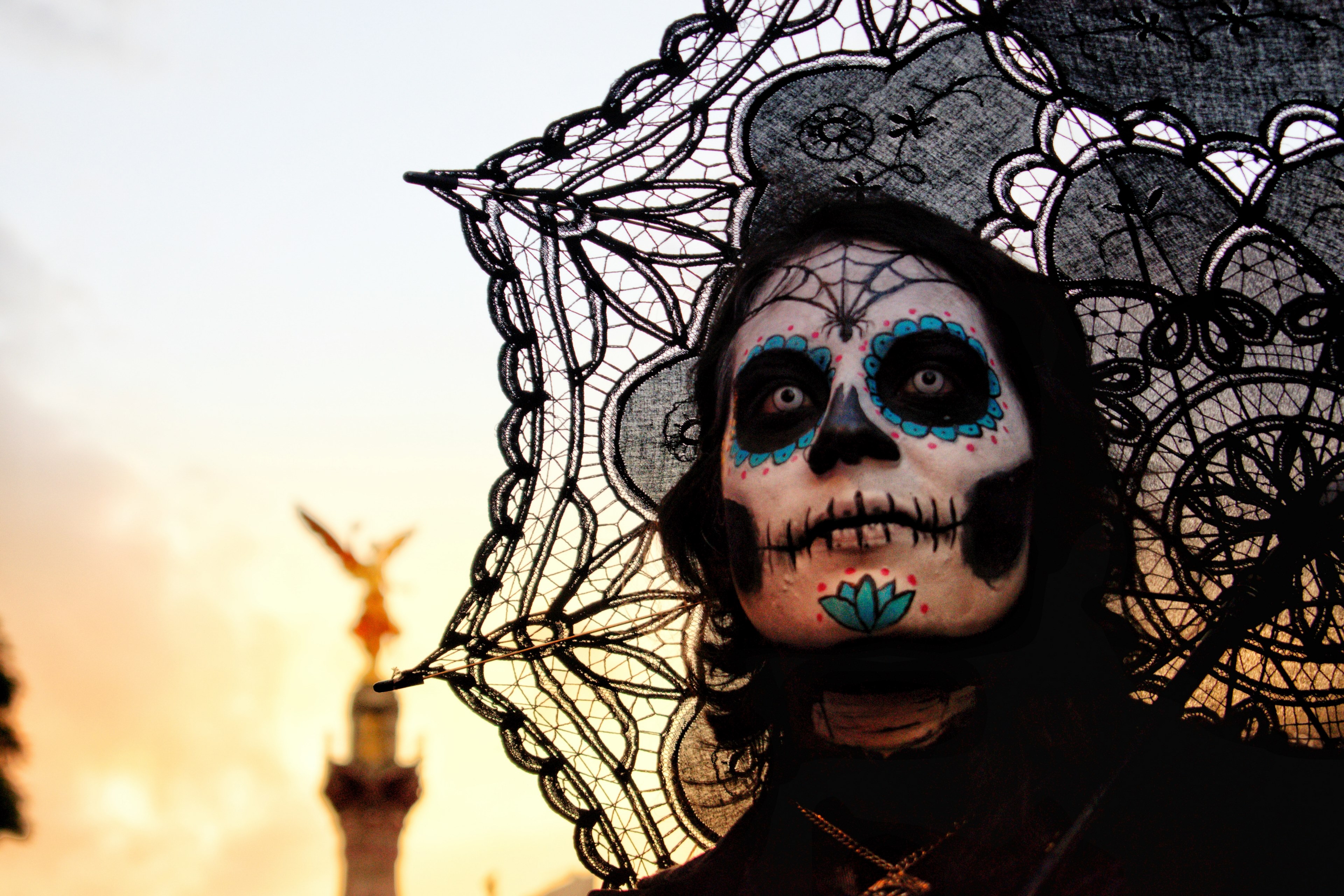 catrinas parade in mxico city 4k, HD Wallpaper
