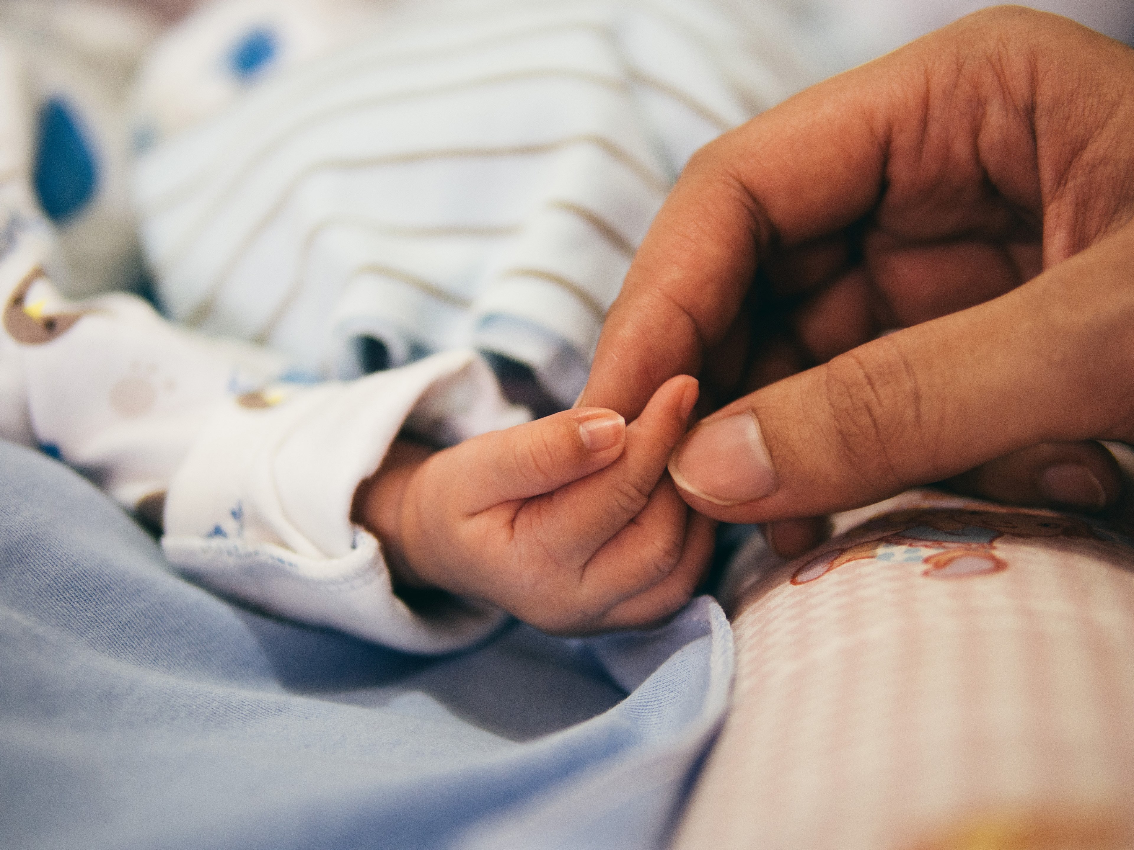 a parent holds a sleeping babys tiny hand, holding babys hand 4k, HD Wallpaper