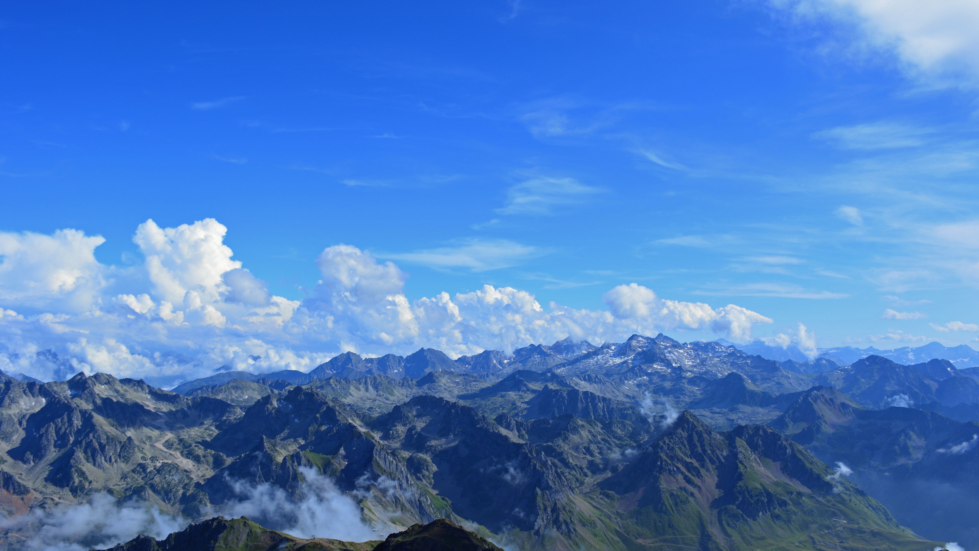 pyrenees, france, mountains, panorama, 4k, HD Wallpaper