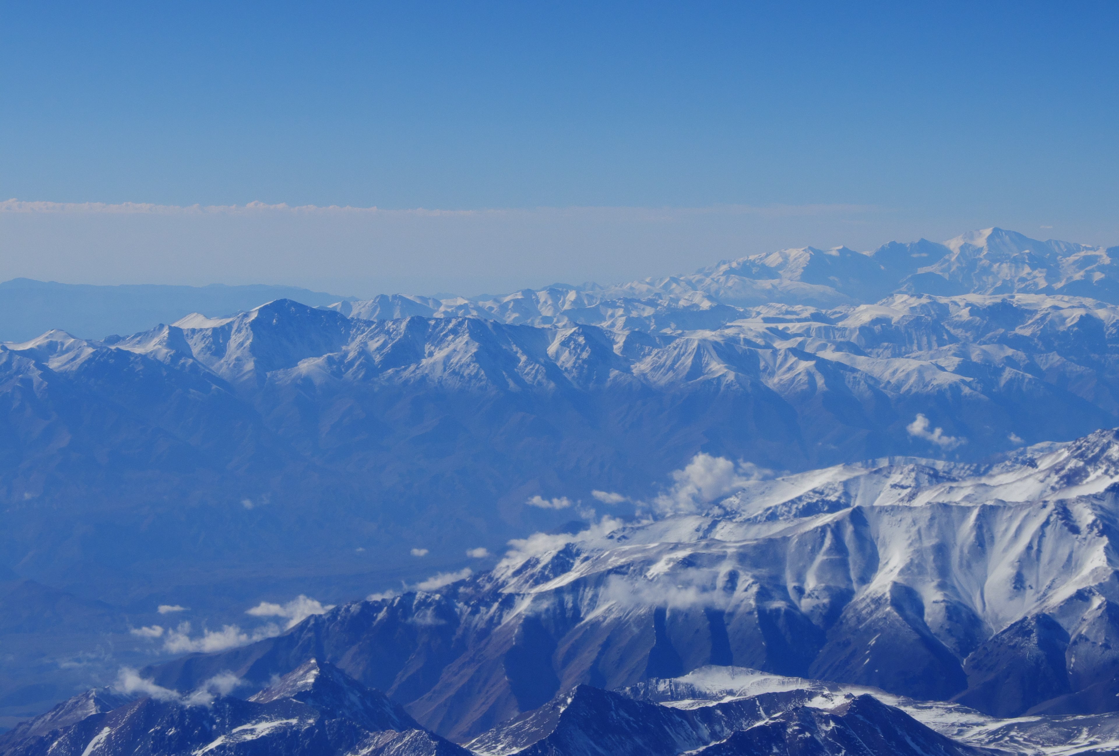 a blue hued shot of long mountain ridges in the andes, blue andes 4k, HD Wallpaper
