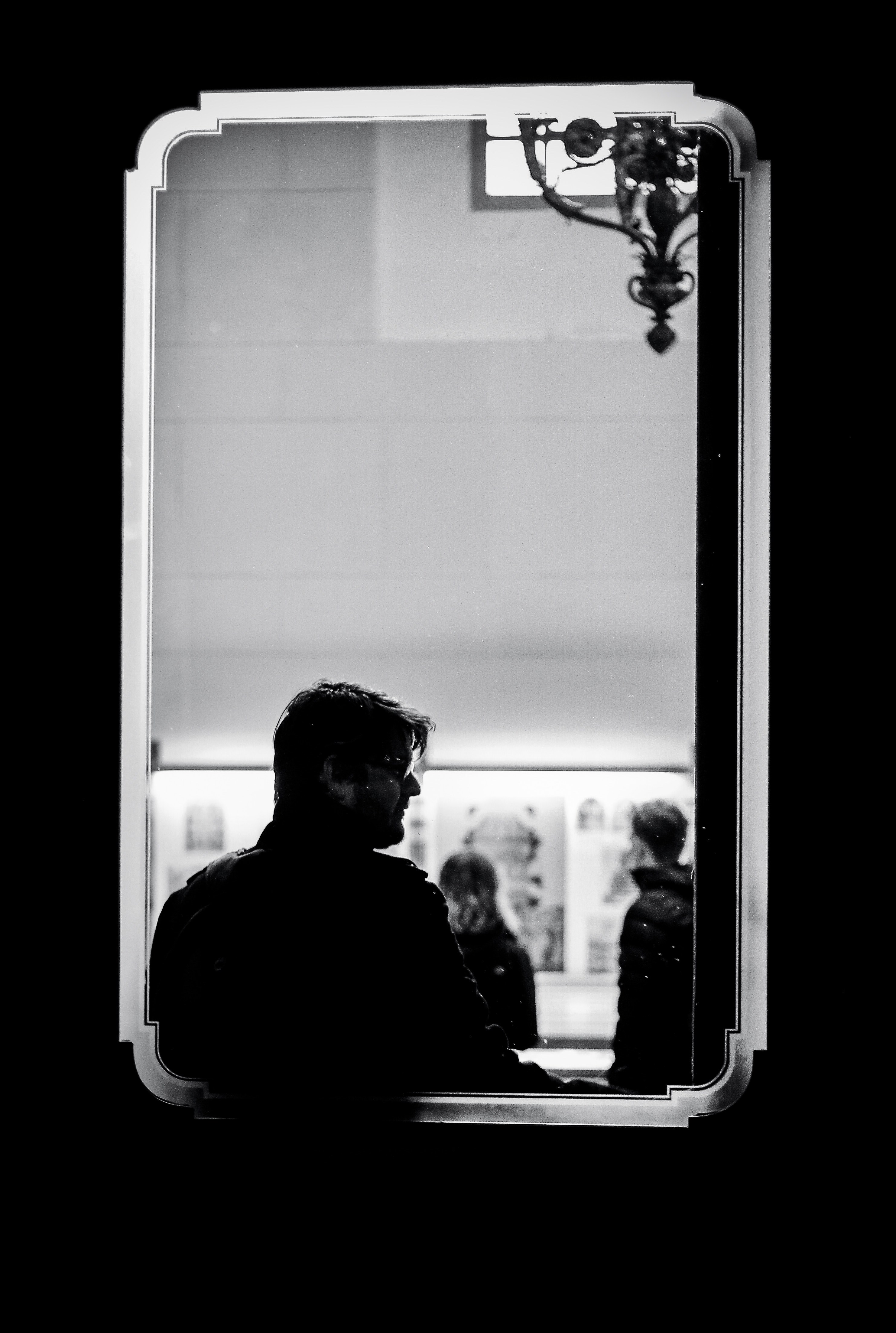 man in a window 4k, Phone HD Wallpaper