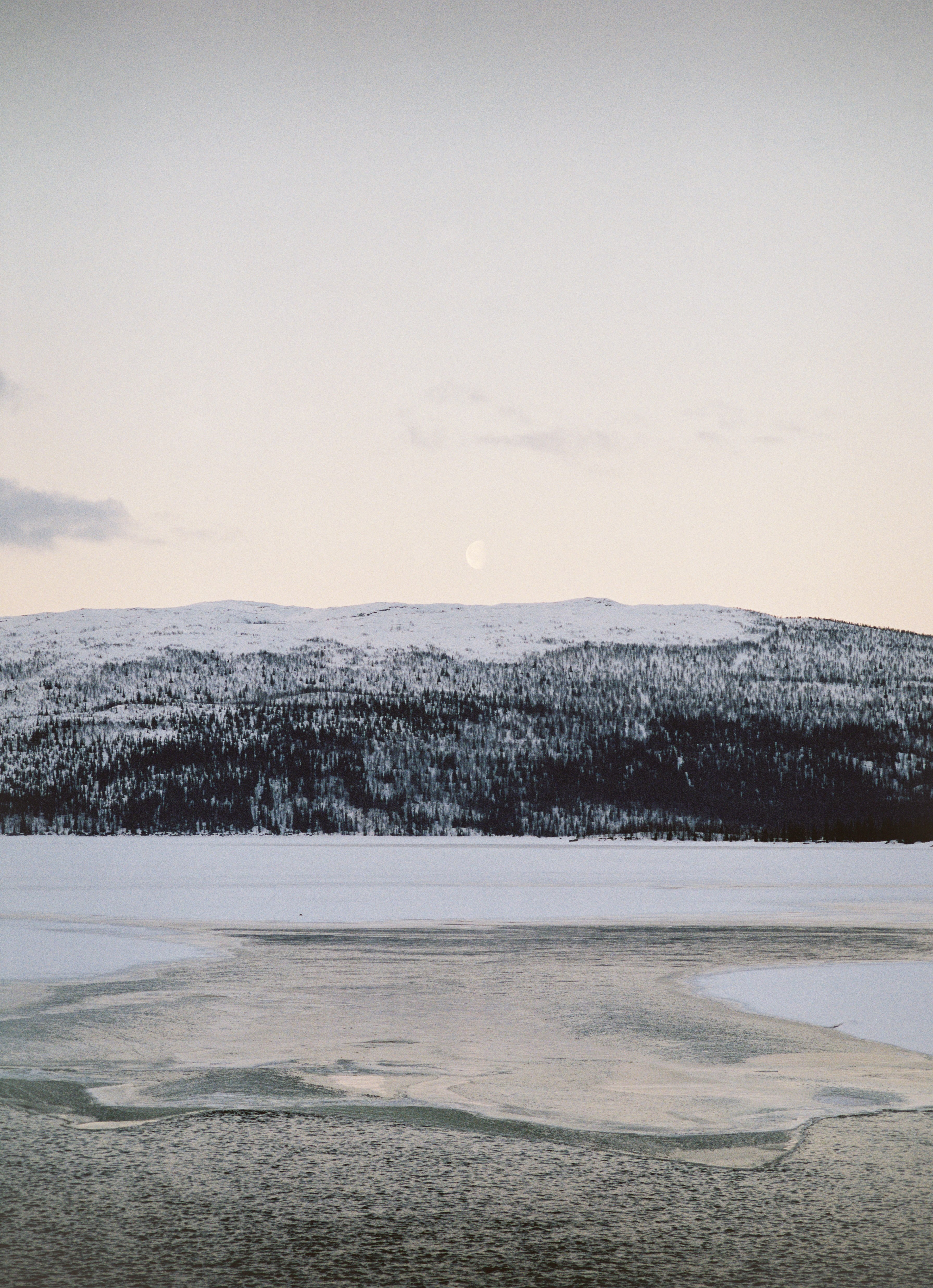 frozen lake landscape winter and snow hd, 4k, Phone HD Wallpaper