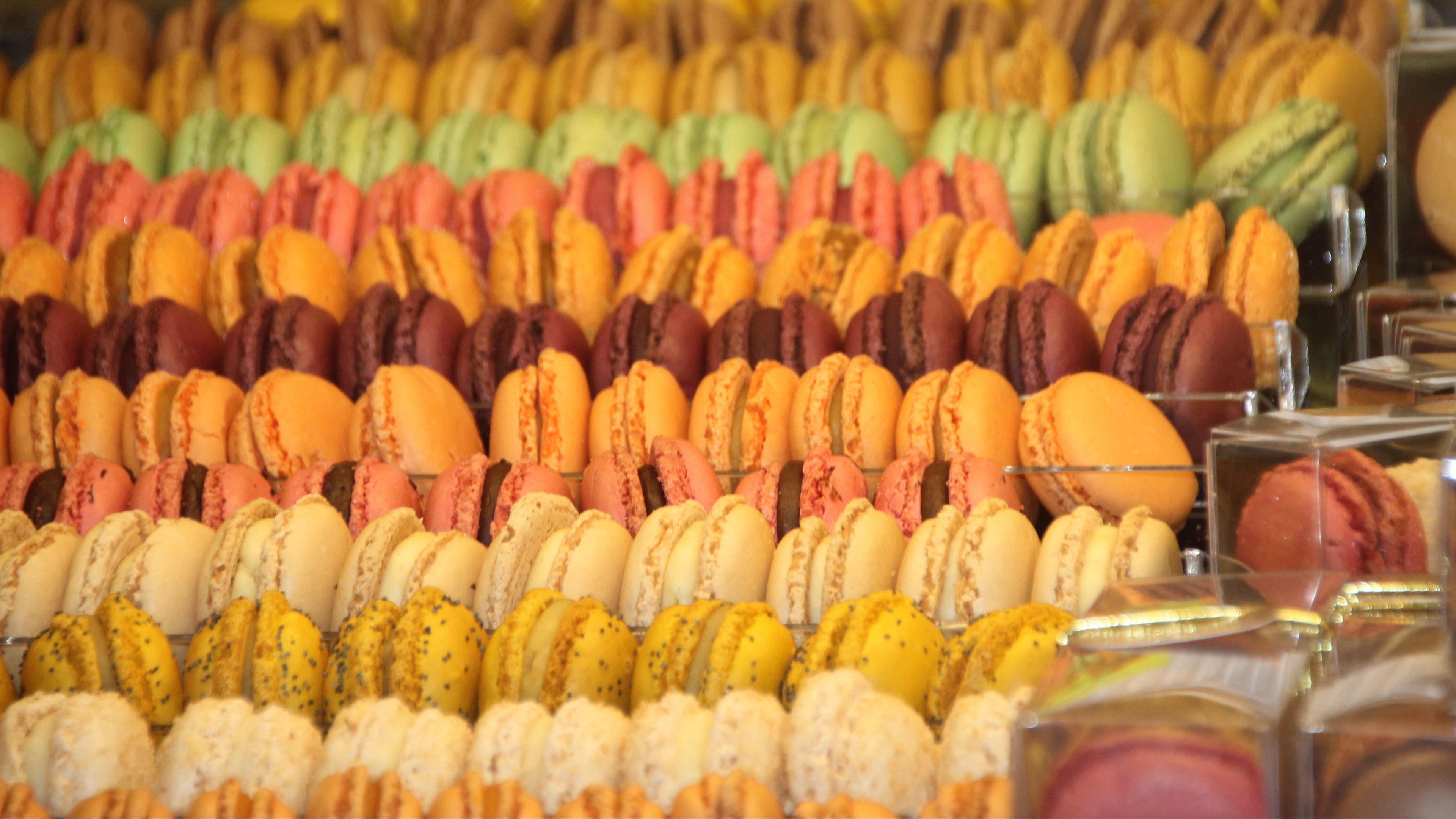 macaron, cookies, pastries, desserts, frosting, 4k, HD Wallpaper