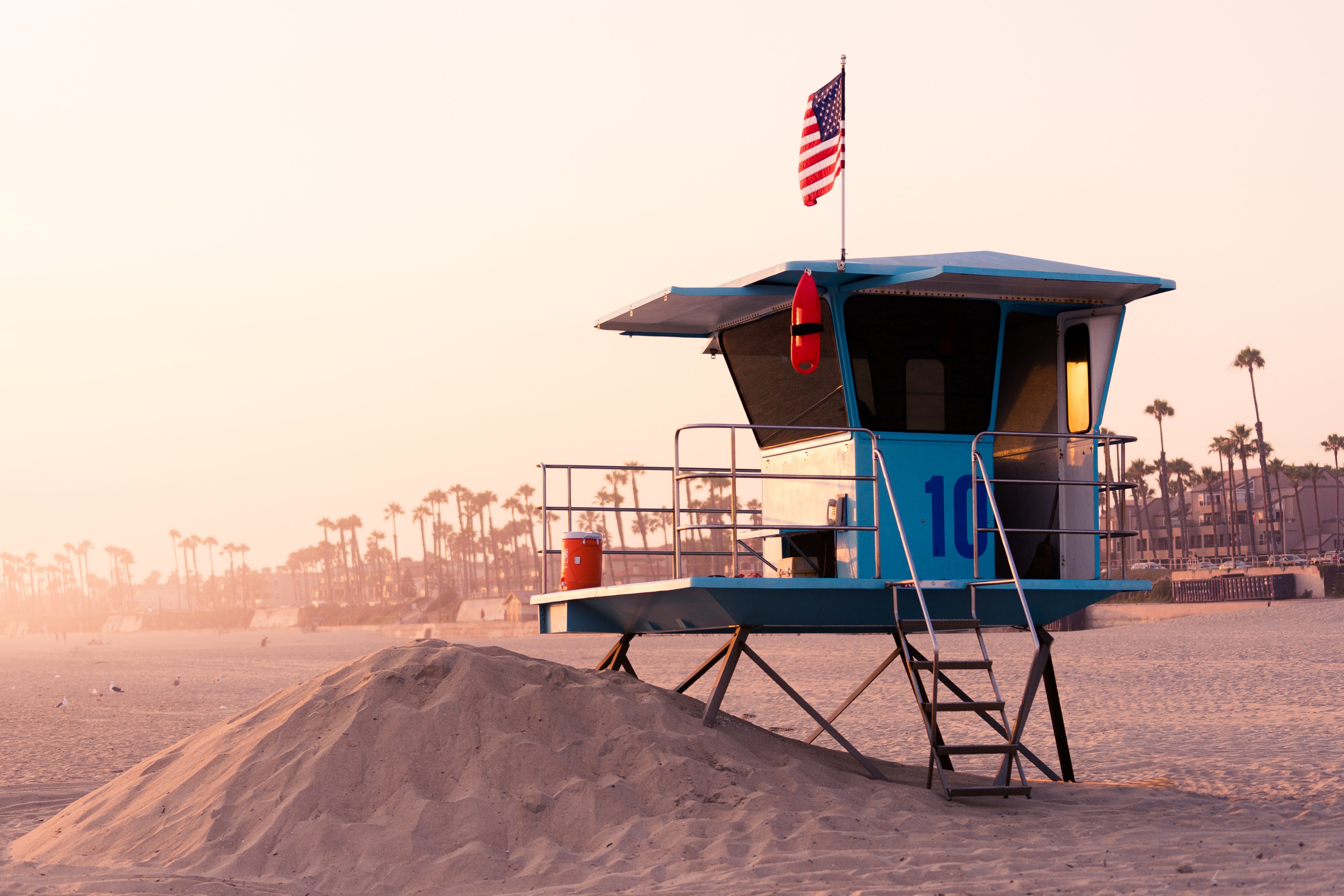 sunset at huntington 4k, HD Wallpaper
