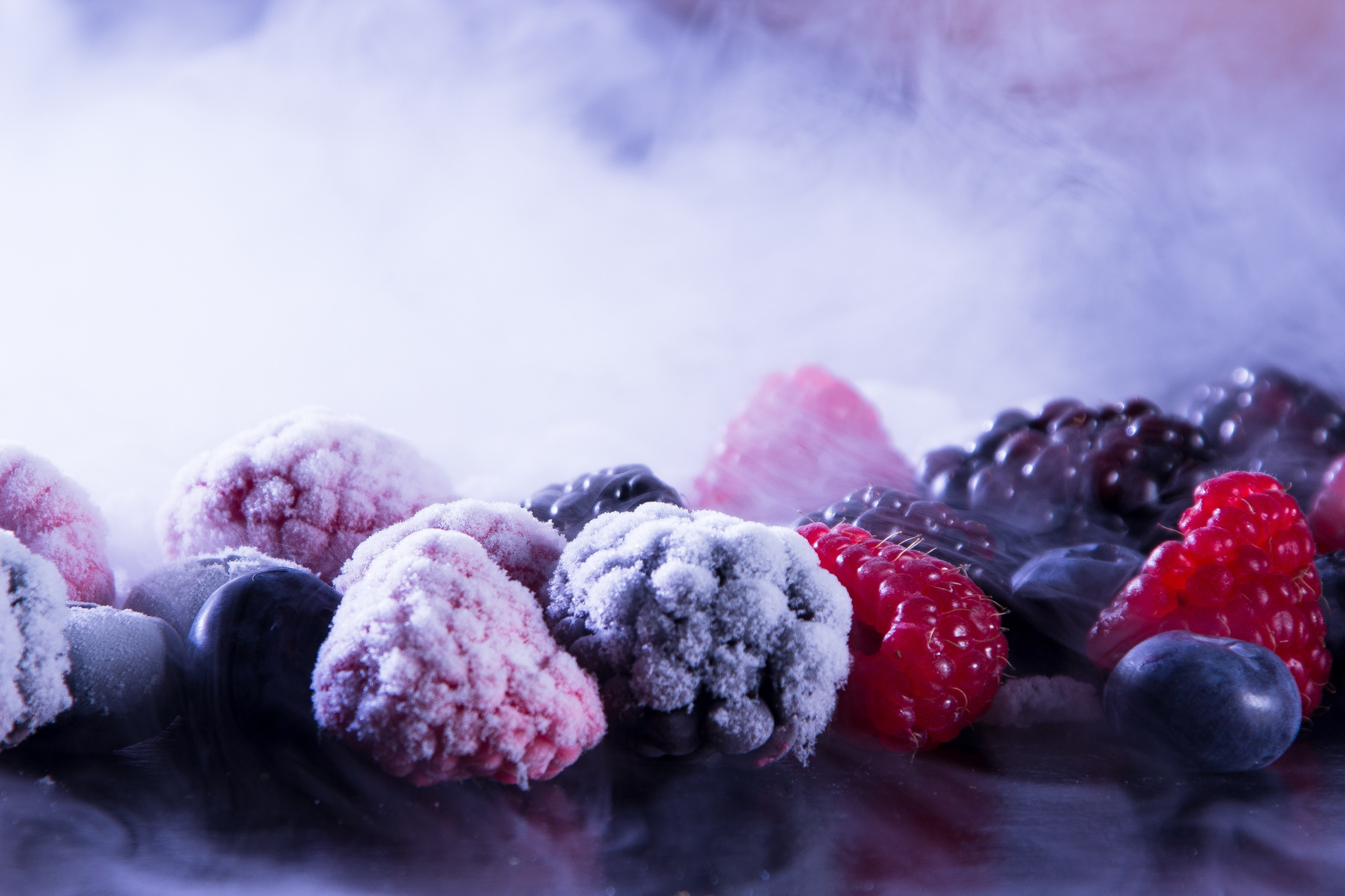 frozen blackberries blueberries and raspberries, frozen berries 4k, HD Wallpaper