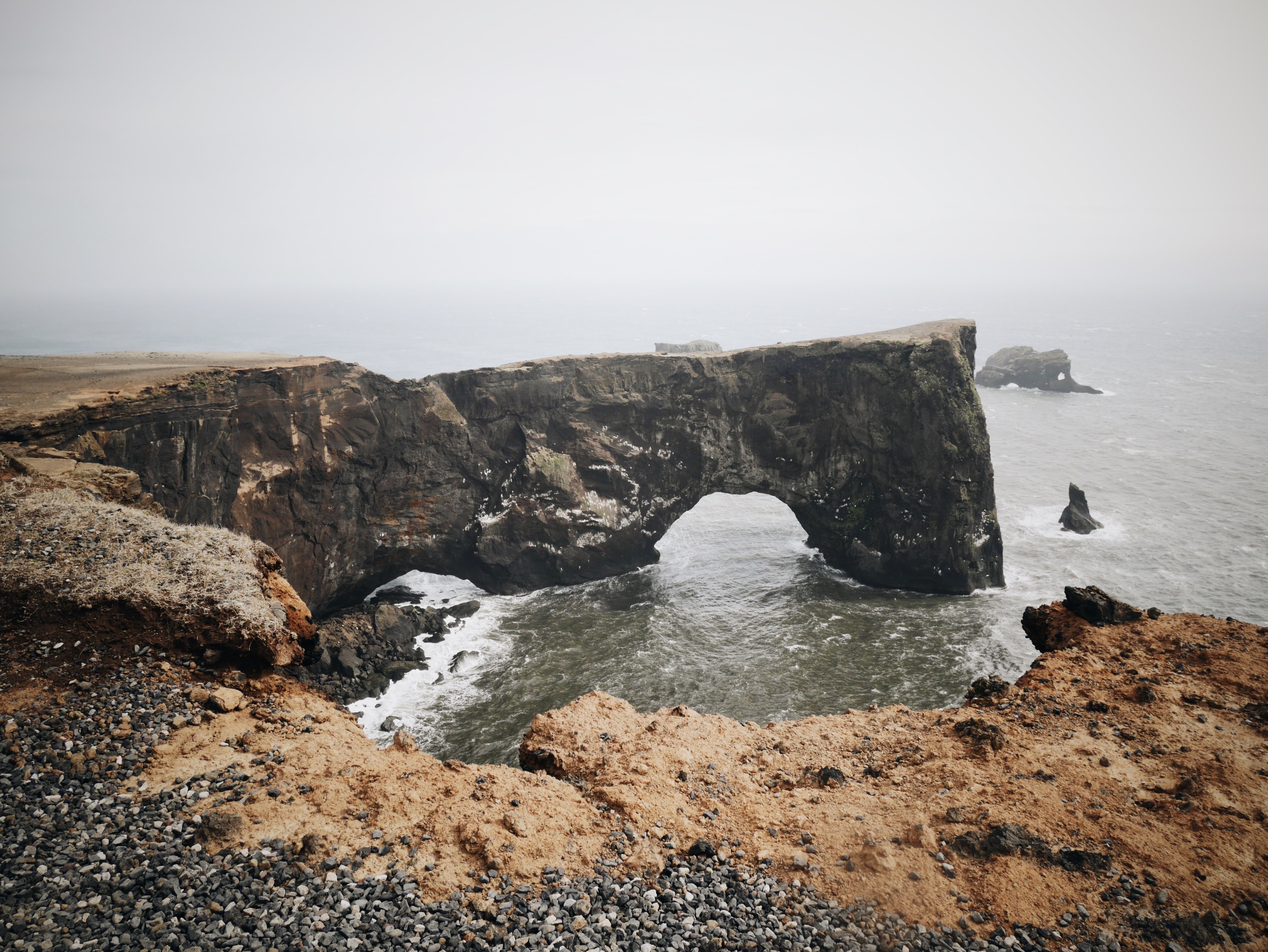 coast foggy coast rock and cliff 4k, HD Wallpaper