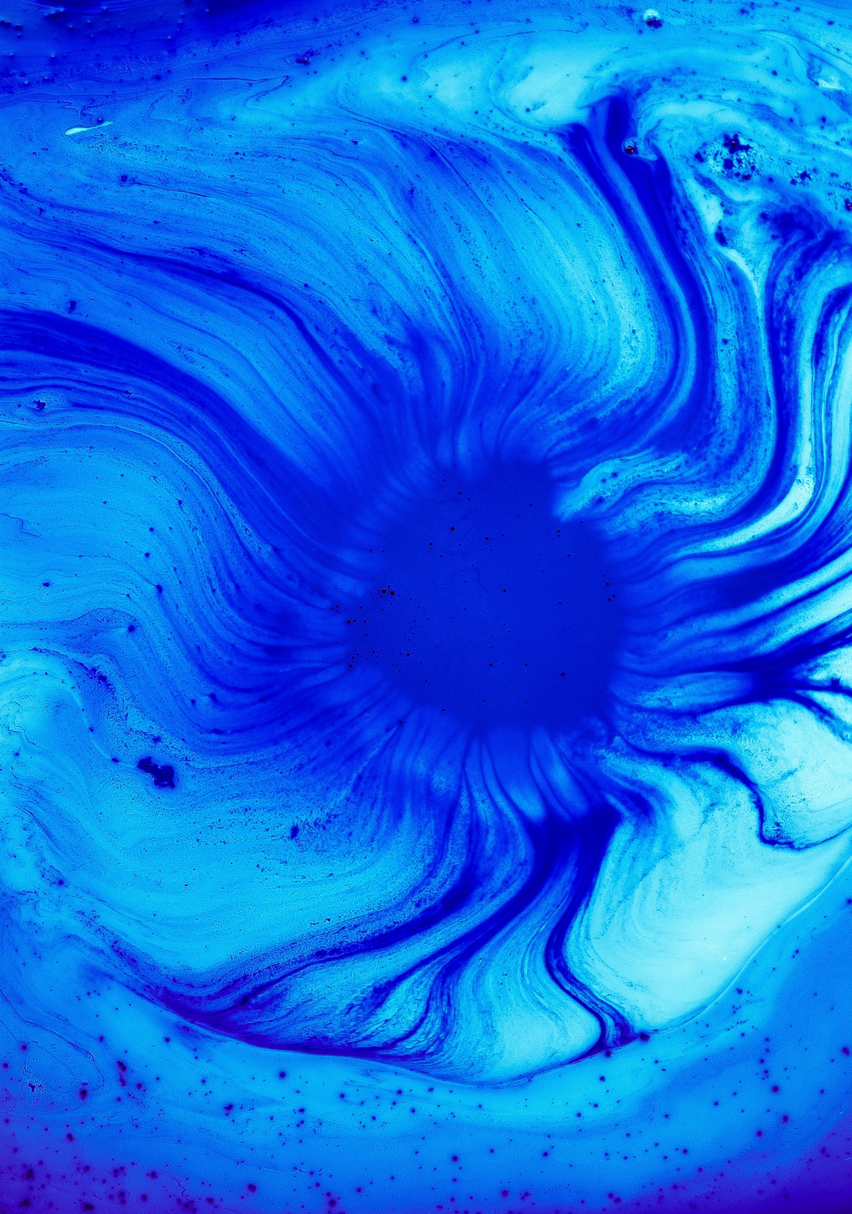color blue paint and swirl hd, 4k, Phone HD Wallpaper