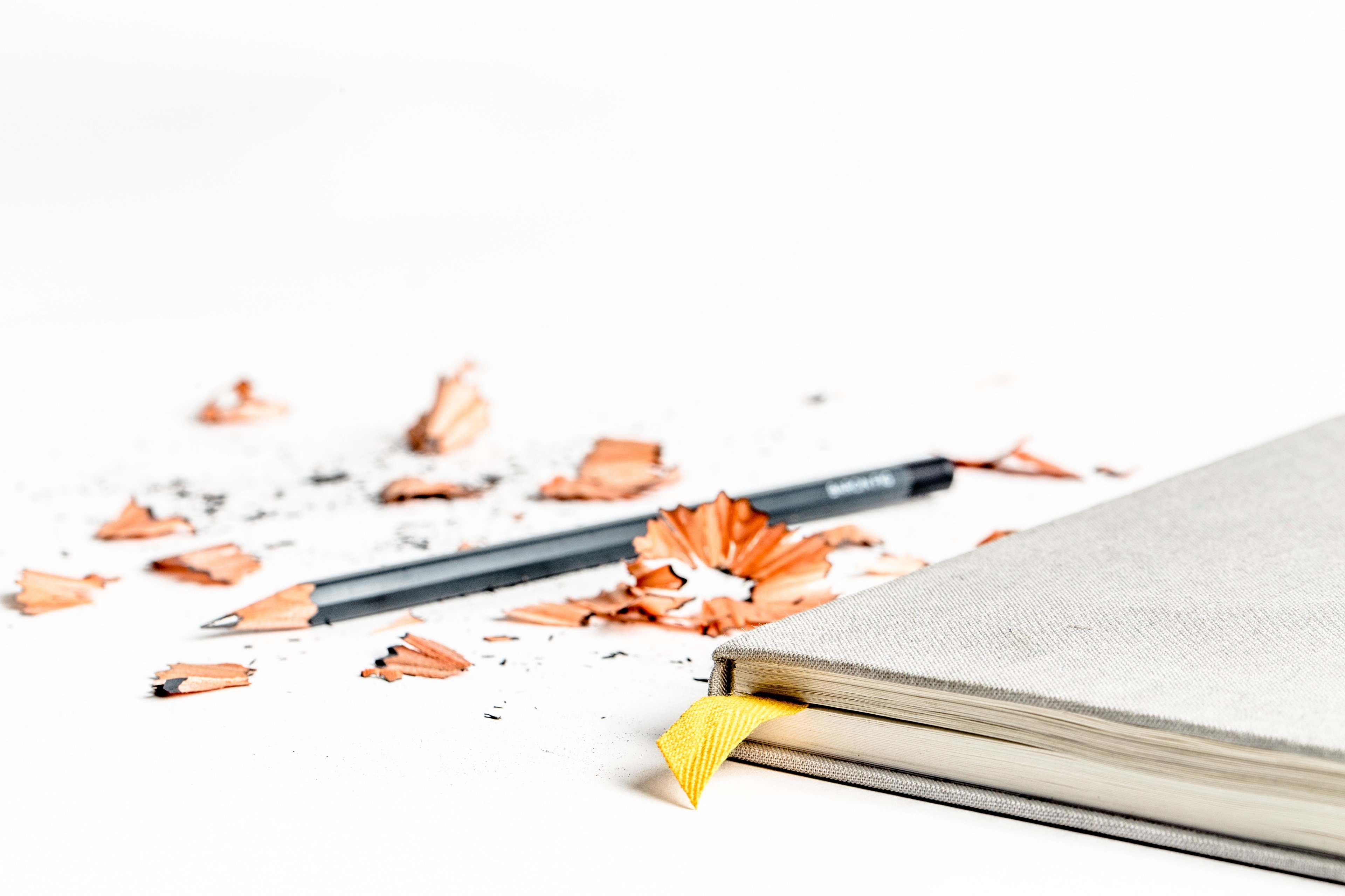 pencil shavings wood and grey 4k, HD Wallpaper