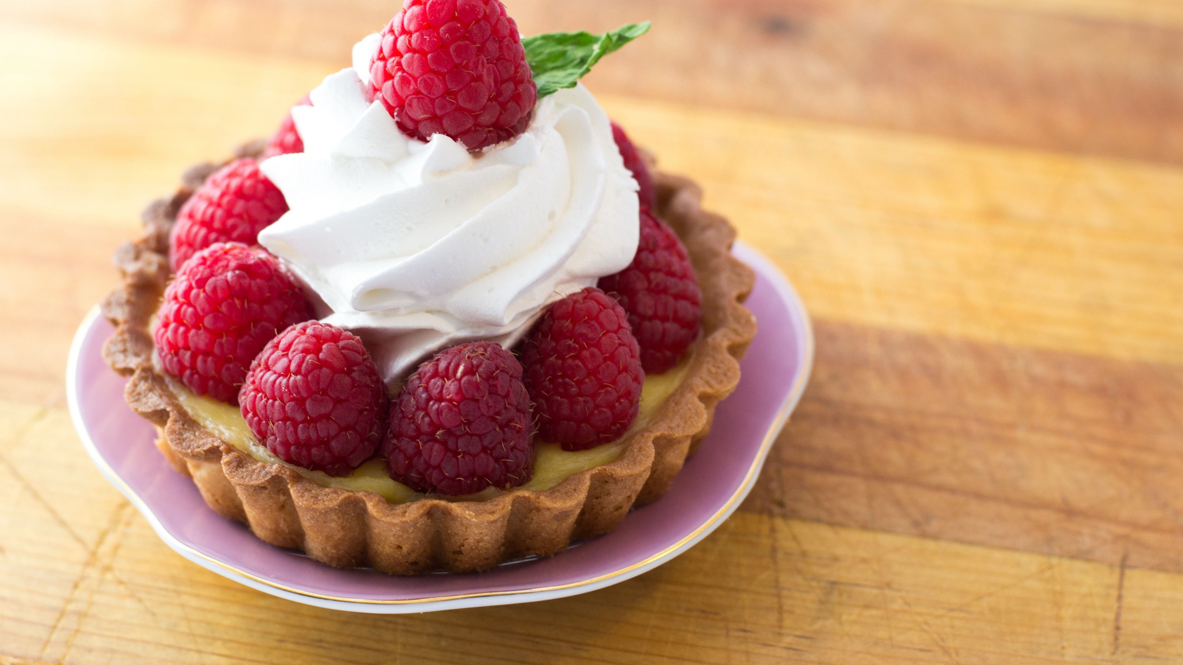 tartlet, berries, cream, raspberry, 4k, HD Wallpaper