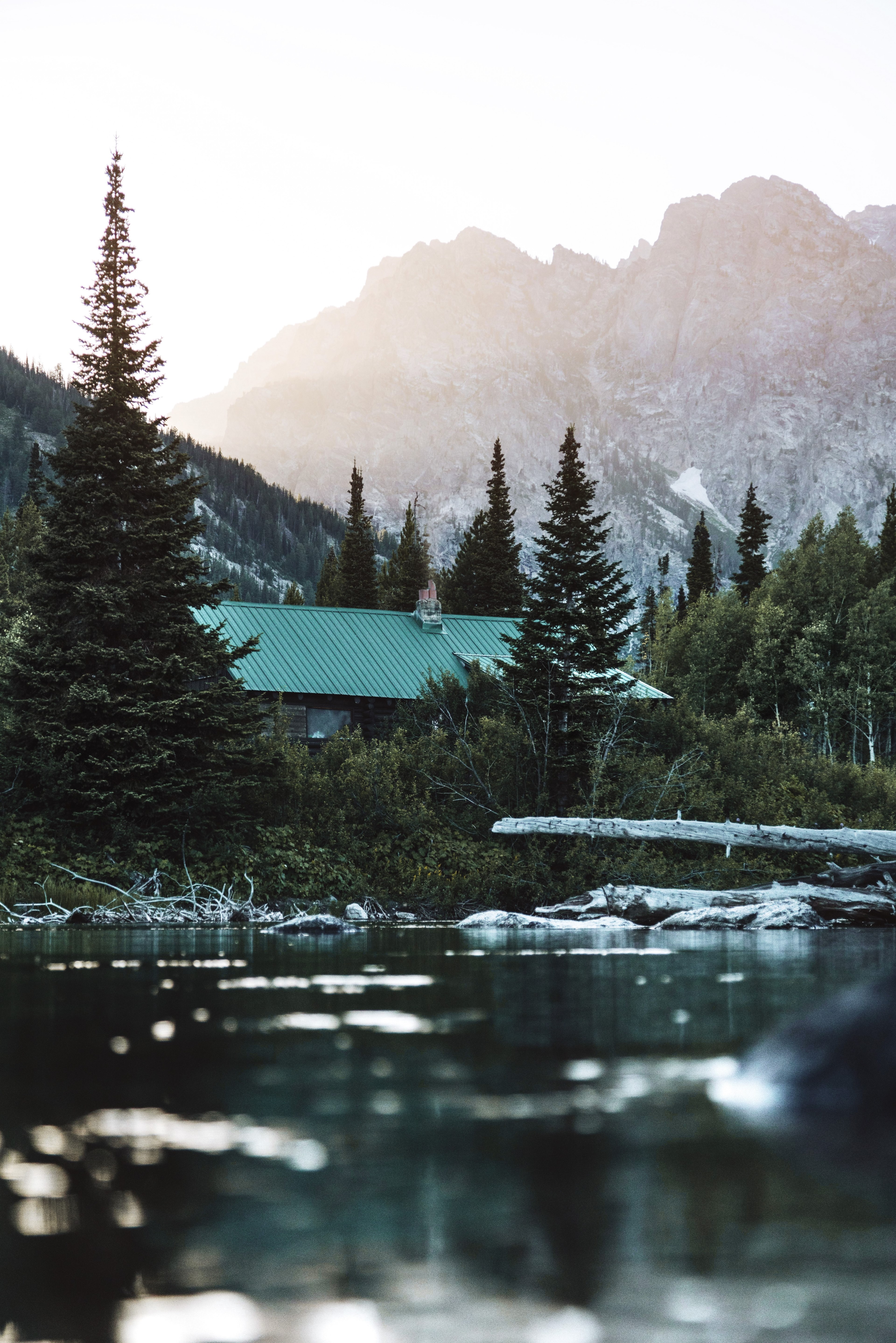mountain wood forest and cabin hd, 4k, Phone HD Wallpaper