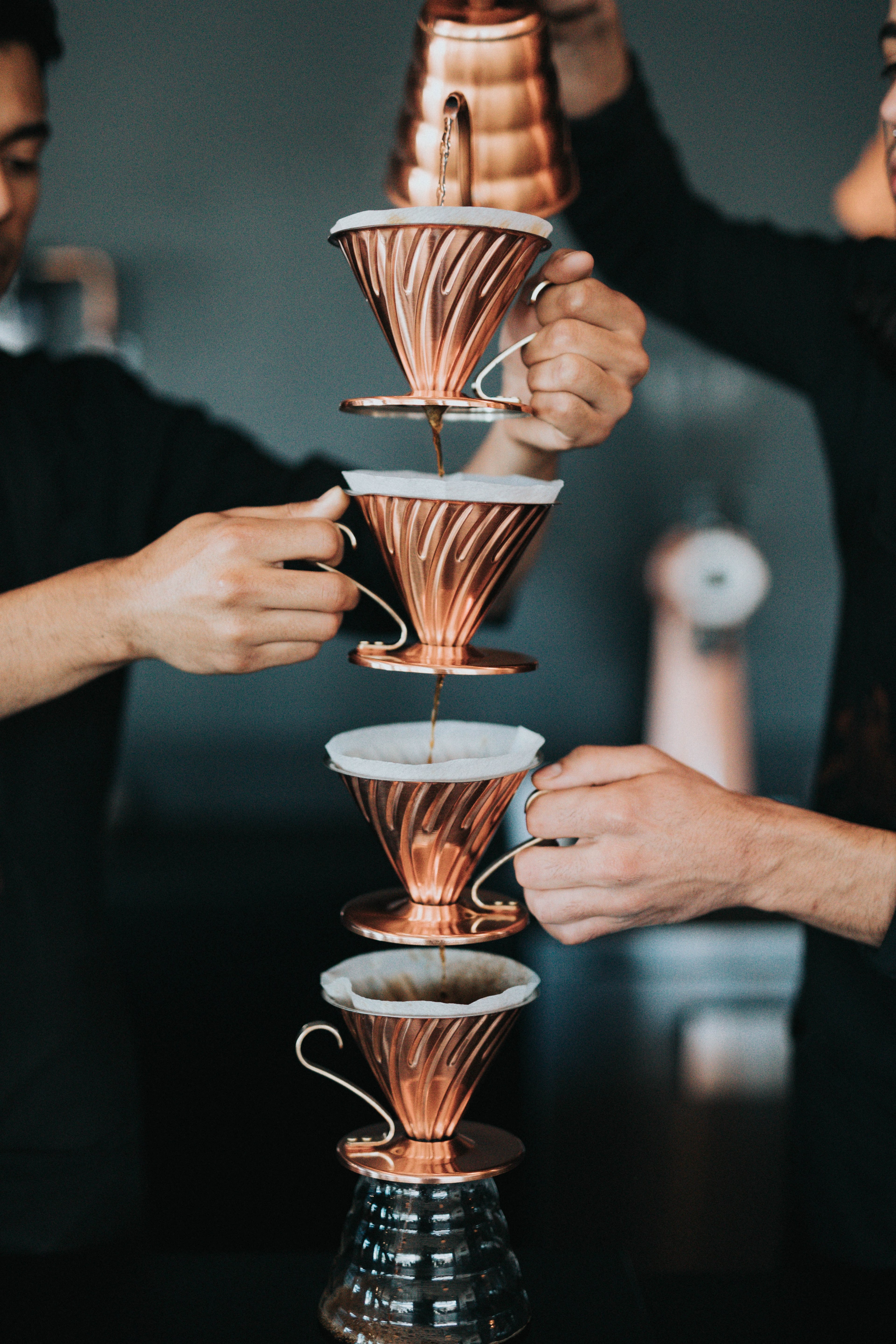 jug coffee filter and copper hd, 4k, Phone HD Wallpaper