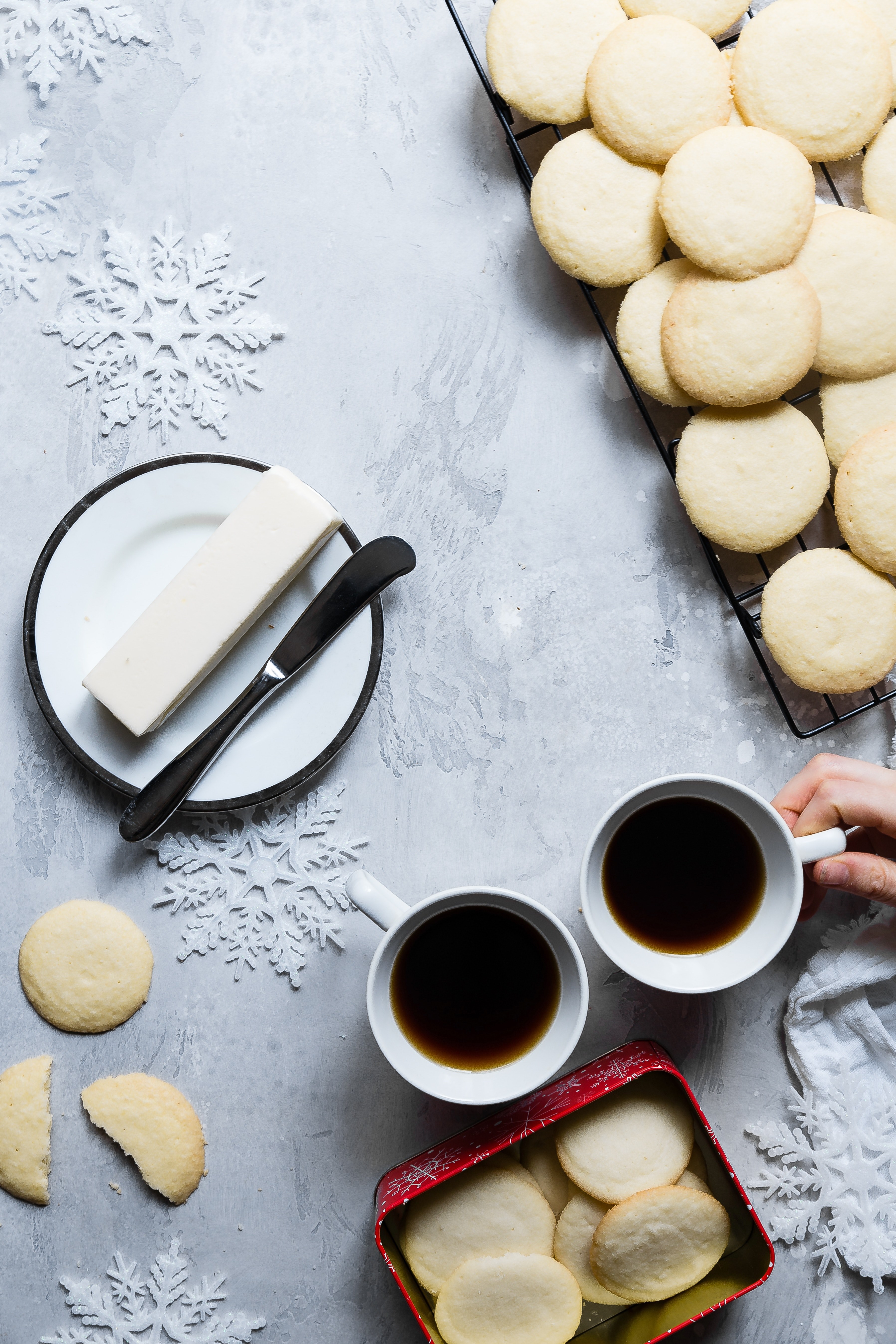 flatlay coffee knife and butter hd, 4k, Phone HD Wallpaper
