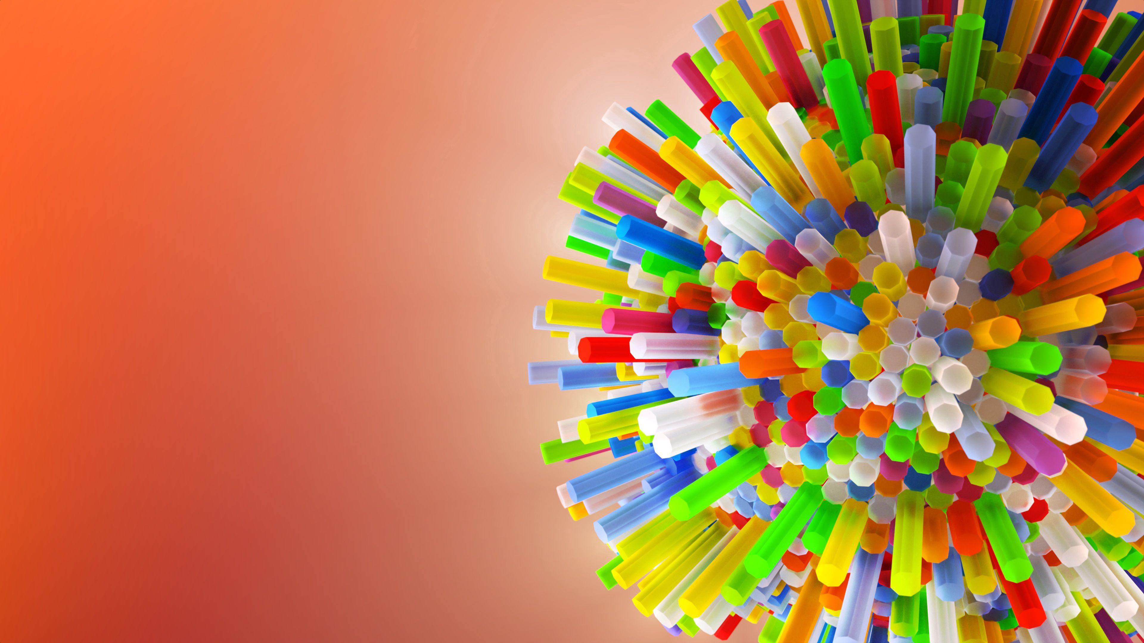 tubes, colorful, 3d, 4k, HD Wallpaper