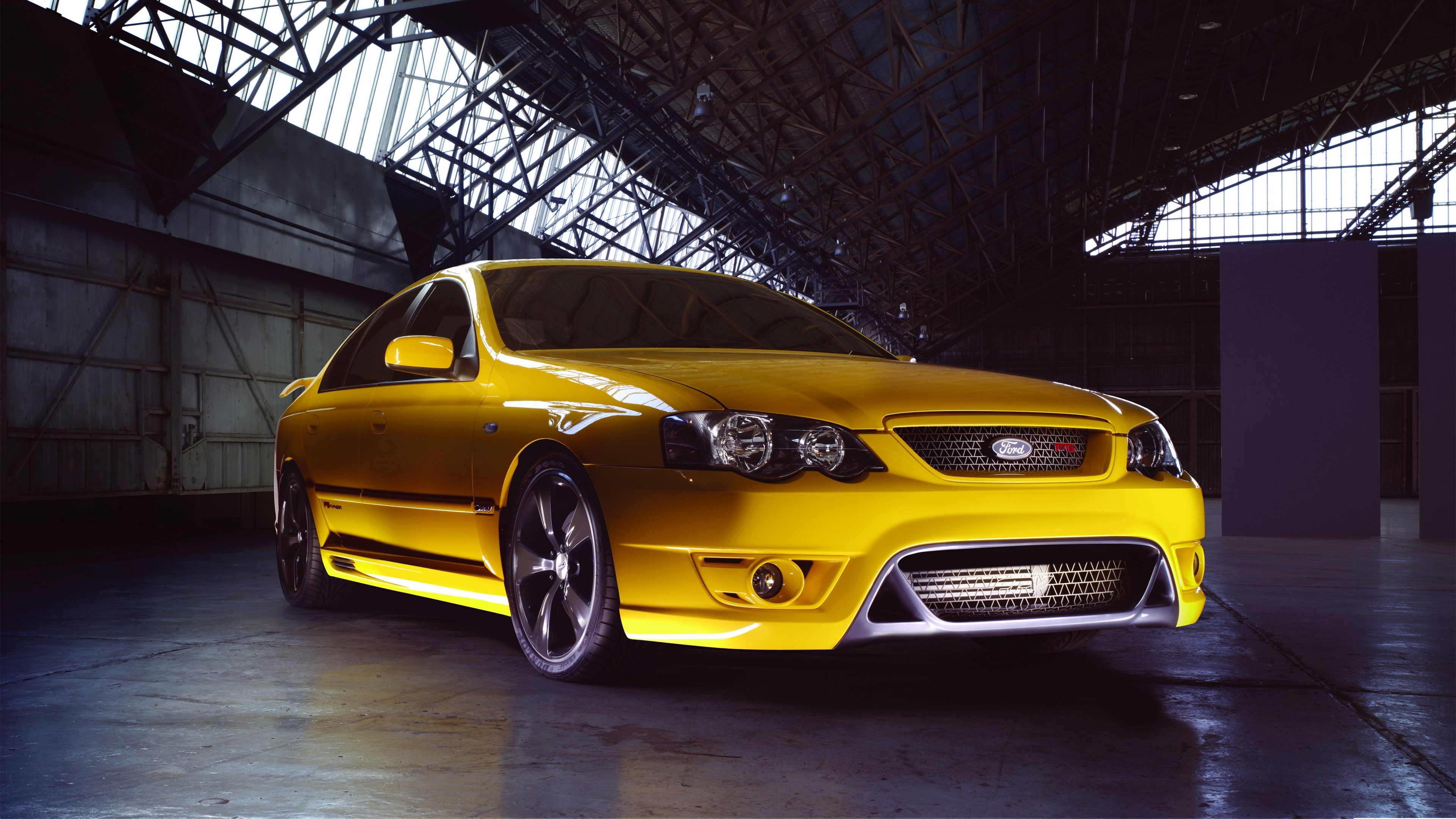 ford falcon, fpv, f6, yellow, side view, 4k, HD Wallpaper