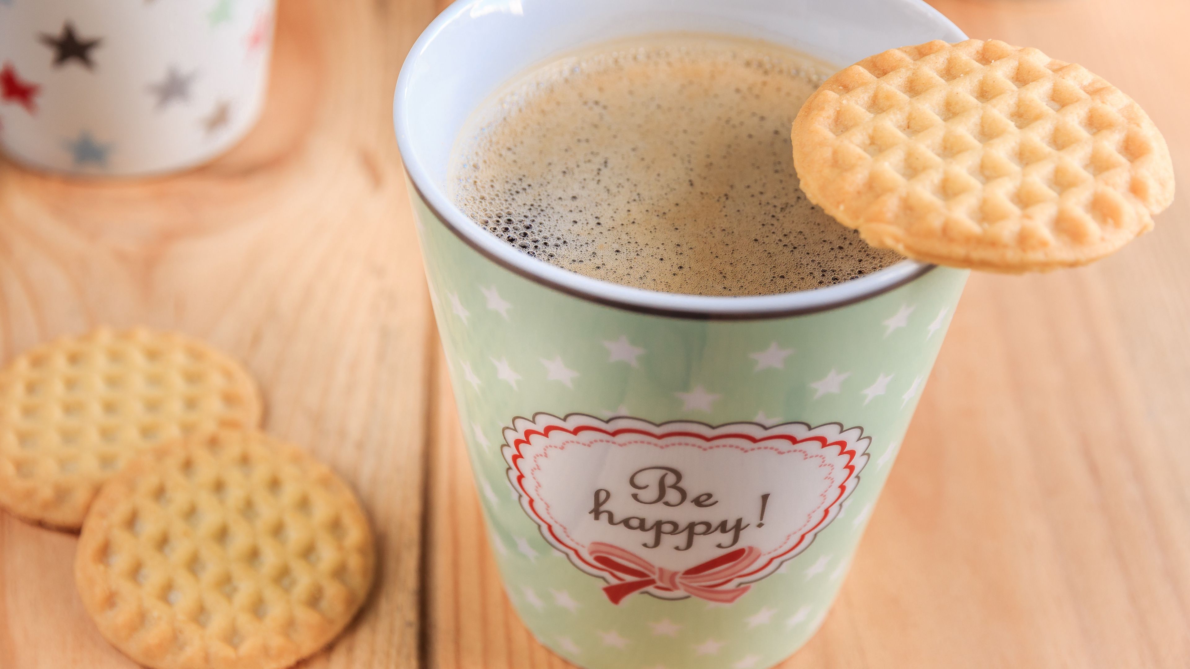 coffee, cup, cookies, 4k, HD Wallpaper