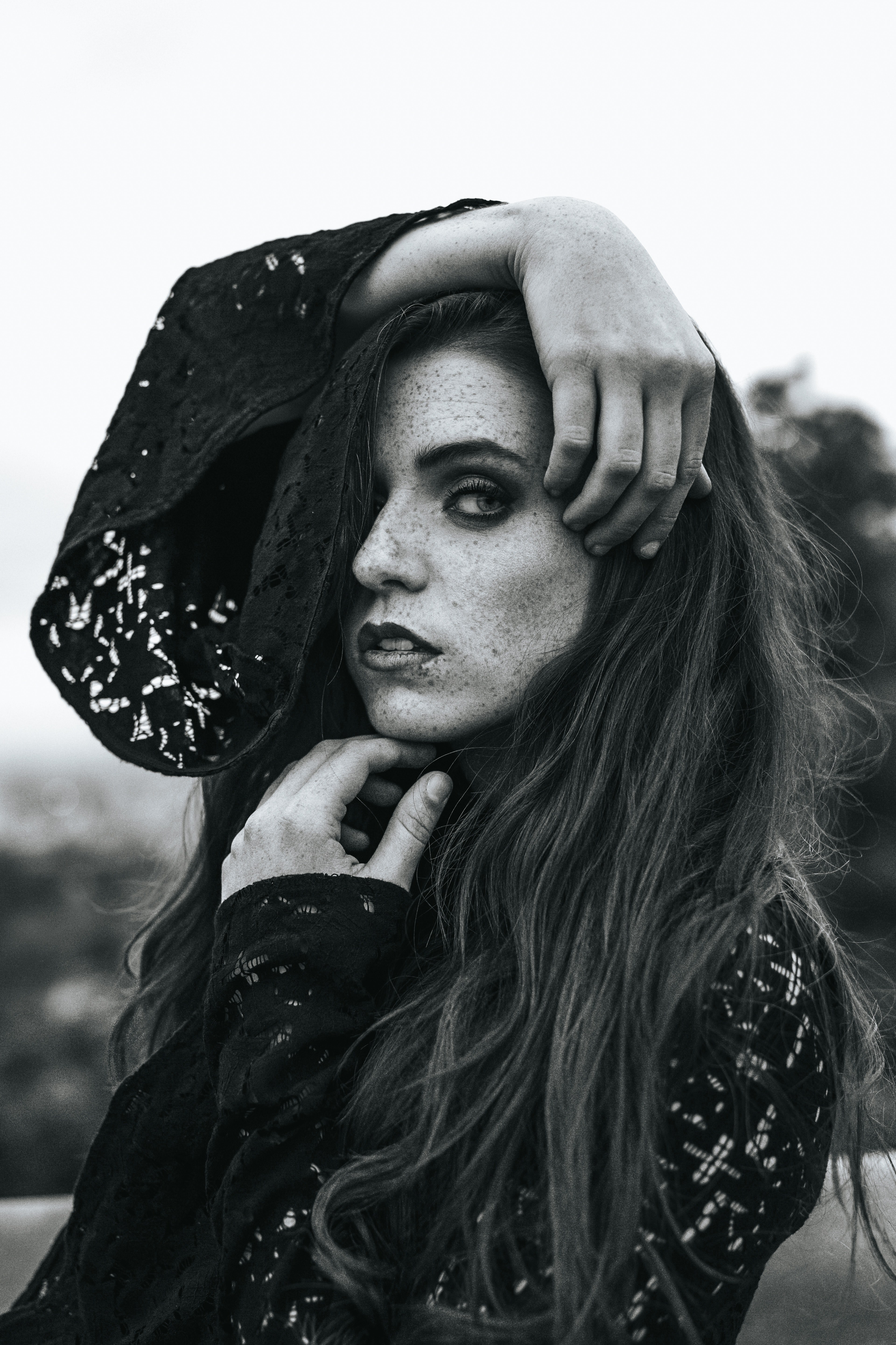 woman female freckles and portrait hd, 4k, Phone HD Wallpaper
