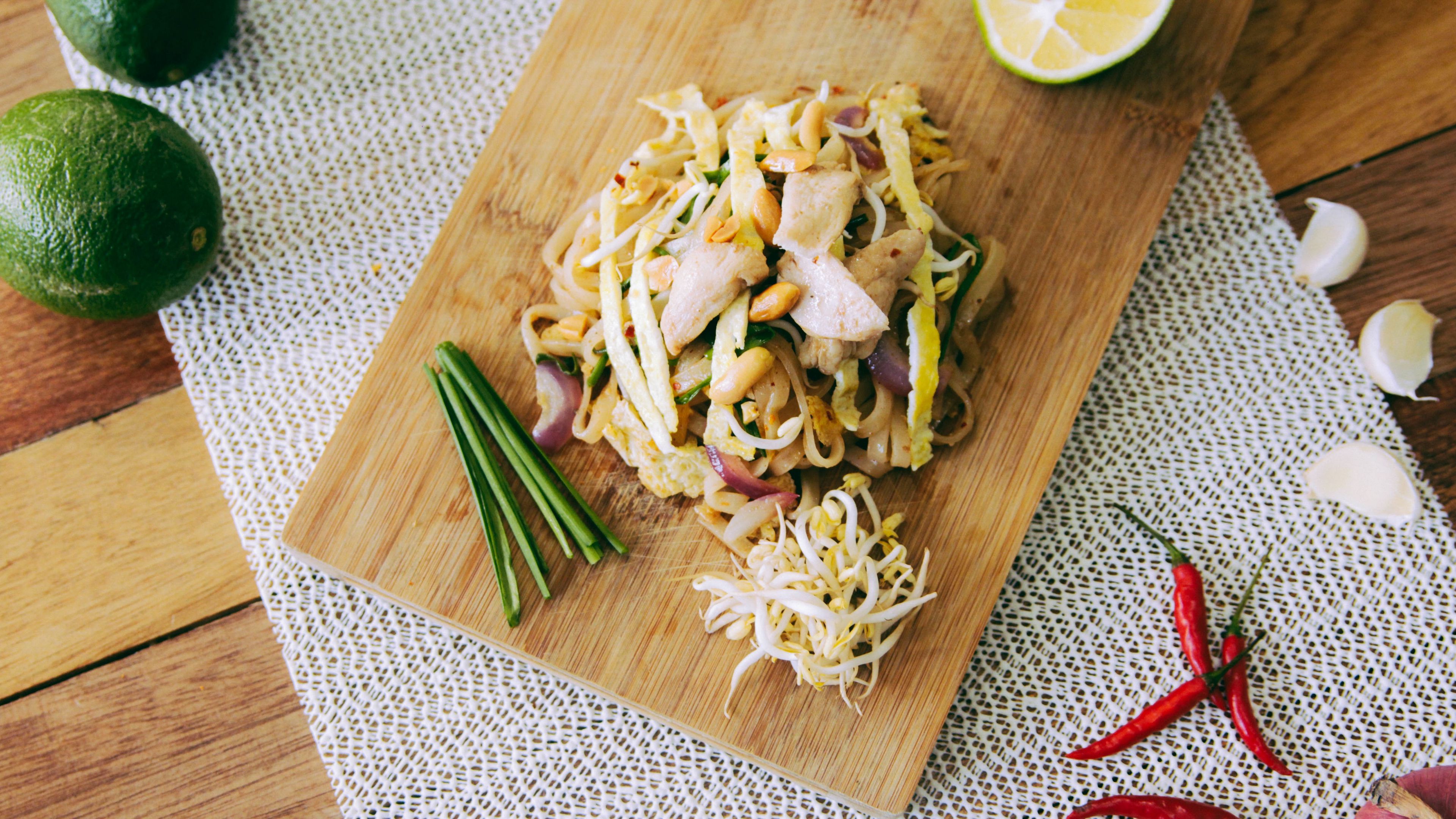 noodles, food, vegetables, dinner, 4k, HD Wallpaper