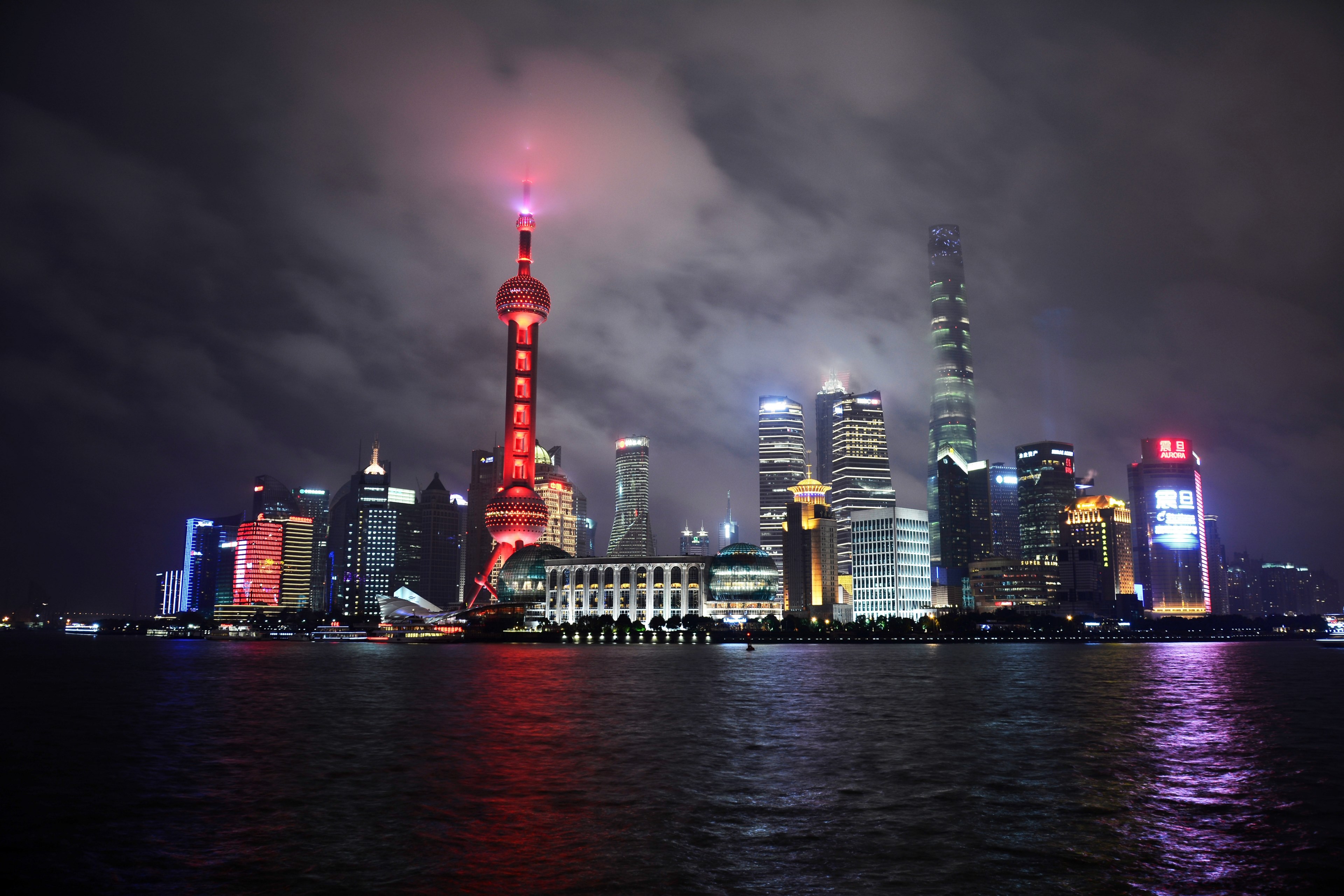 shanghai skyline 4k, HD Wallpaper