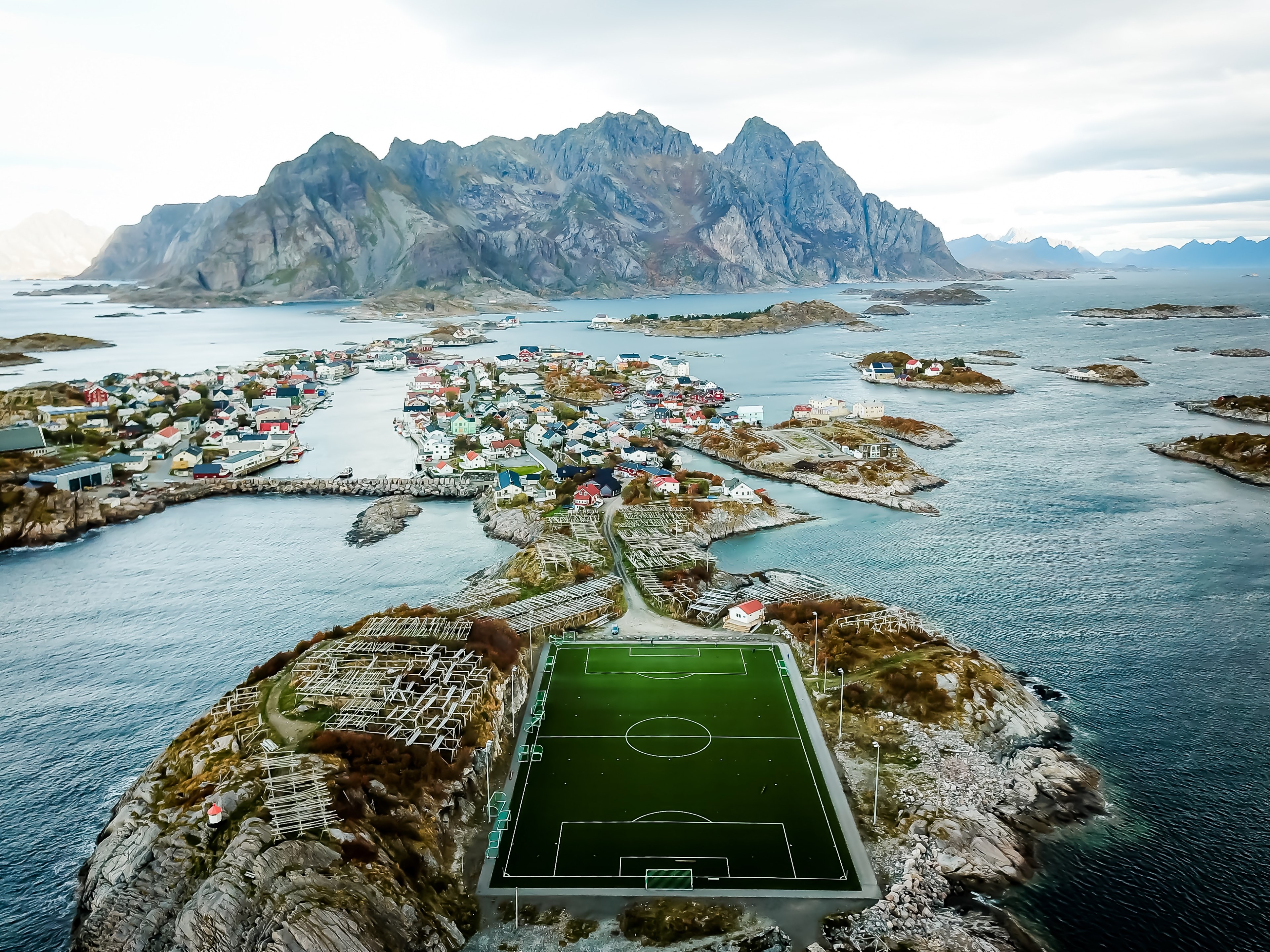 henningsvaer stadium 4k, HD Wallpaper