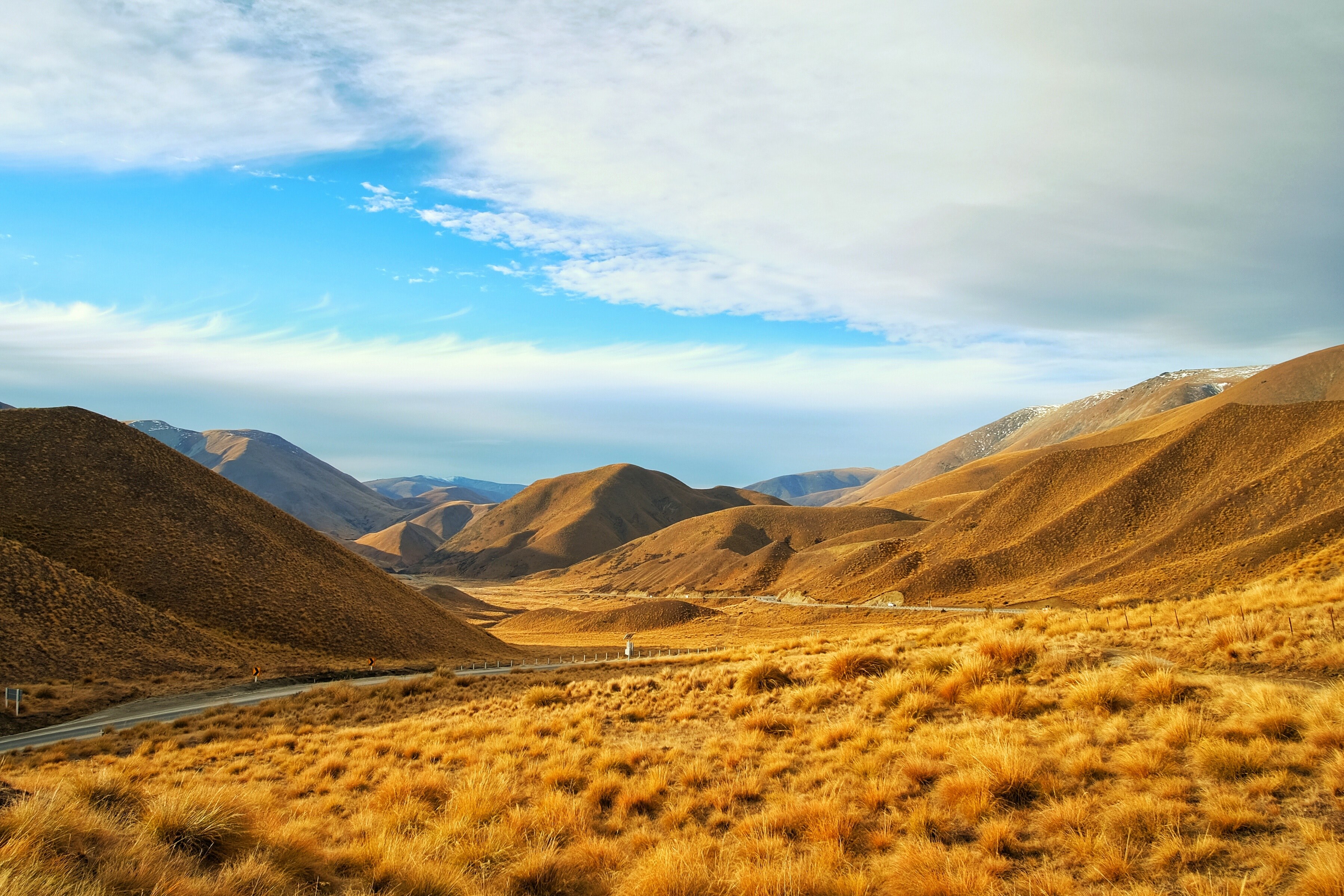a road through undulating hills covered in golden glass, road through golden hills 4k, HD Wallpaper